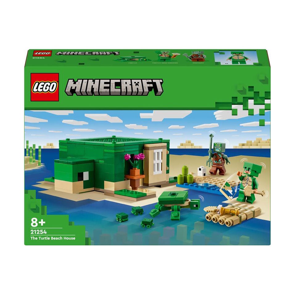 

Конструктор LEGO Minecraft Пляжний будинок у формі черепахи, 234 деталі, від 8 років (21254)