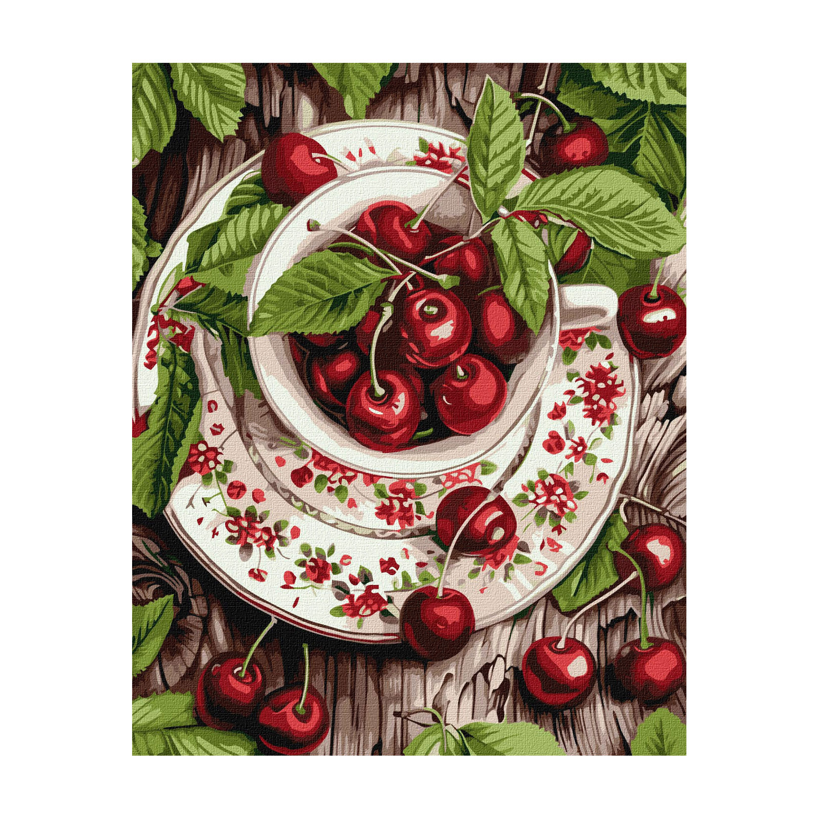 

Картина за номерами Ideyka Свіжість вишні, 40*50 см (KHO5706)