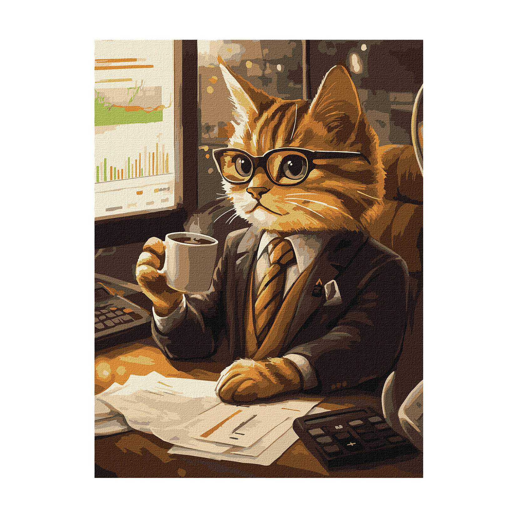 

Картина за номерами Ideyka Кіт-бізнесмен, 30*40 см (KHO6682)