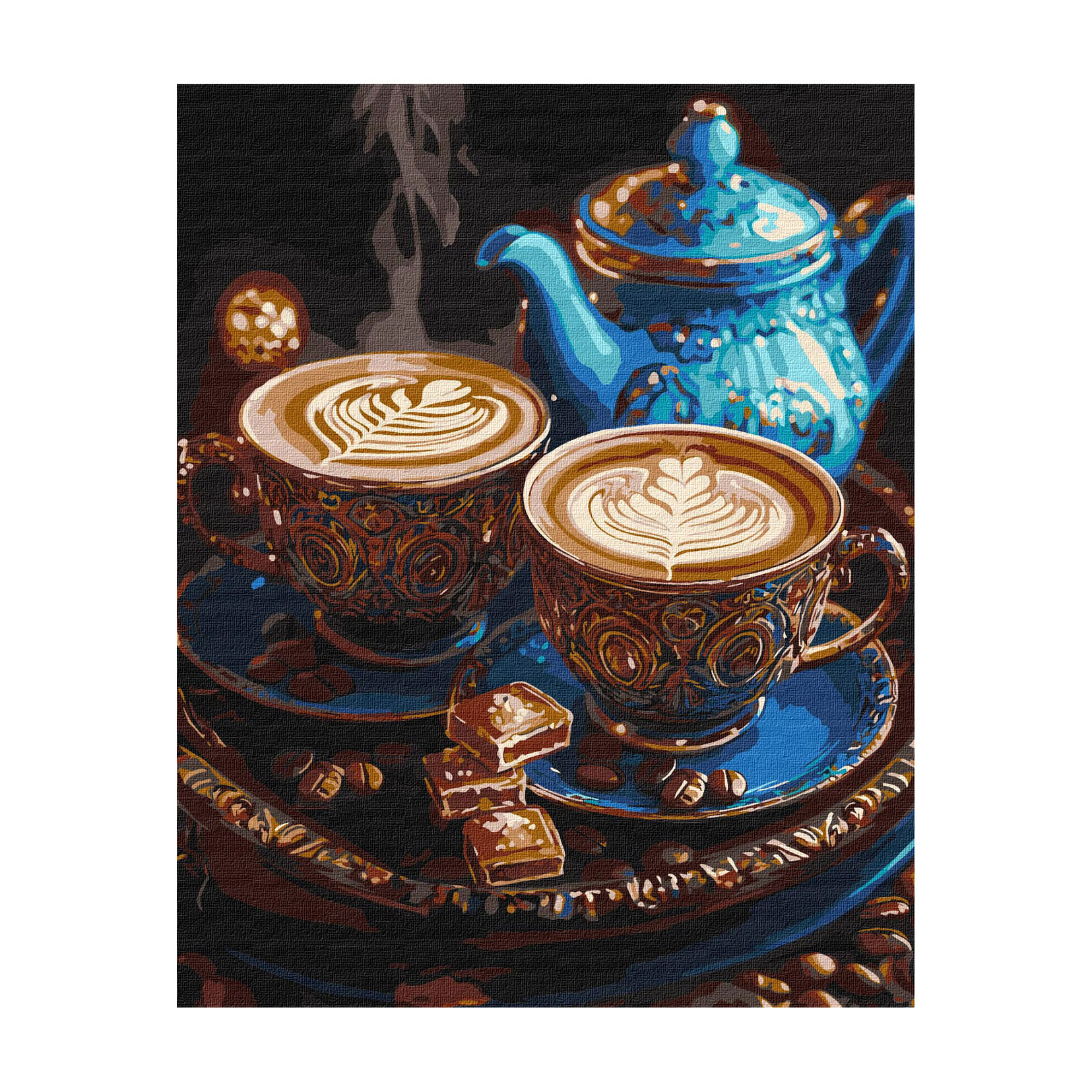 

Картина за номерами Ideyka Мелодія кави з фарбами металік Extra, 40*50 см (KHO5715)