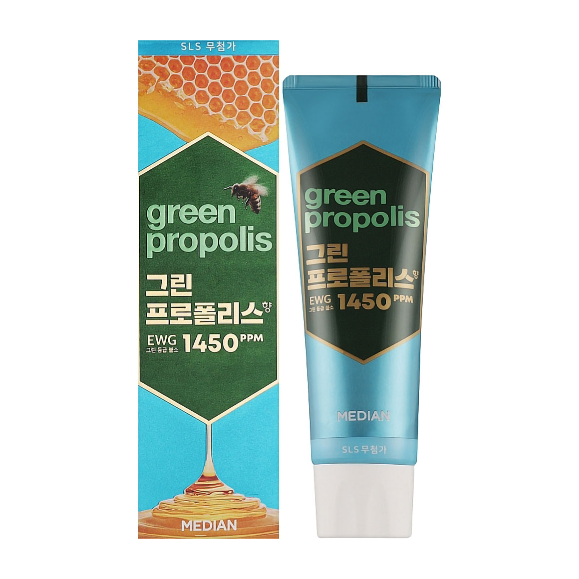 

Безсульфатна зубна паста Median Green Propolis Pure Mint SLS Free із зеленим прополісом, 100 г