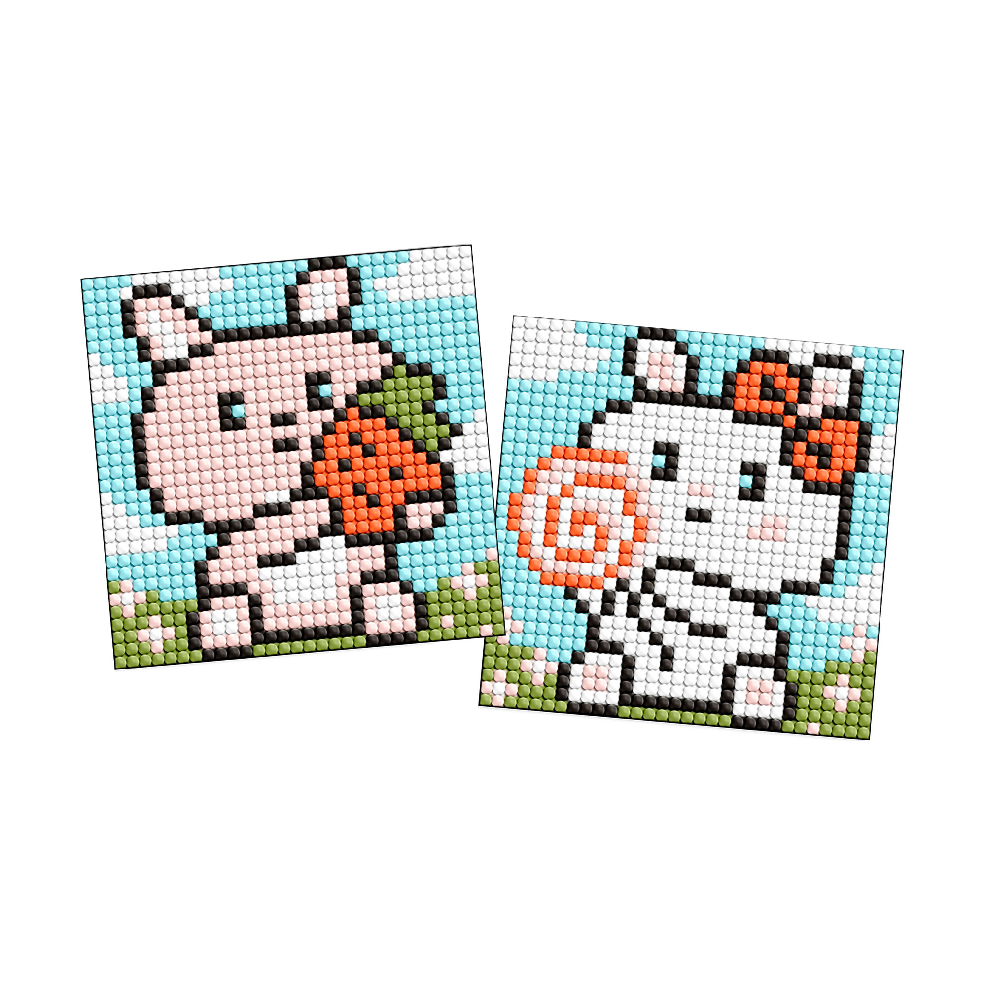 

Алмазна мозаїка Ideyka Милі зайченята, на стікері, 9*9 см, 2 шт (AMS1093)