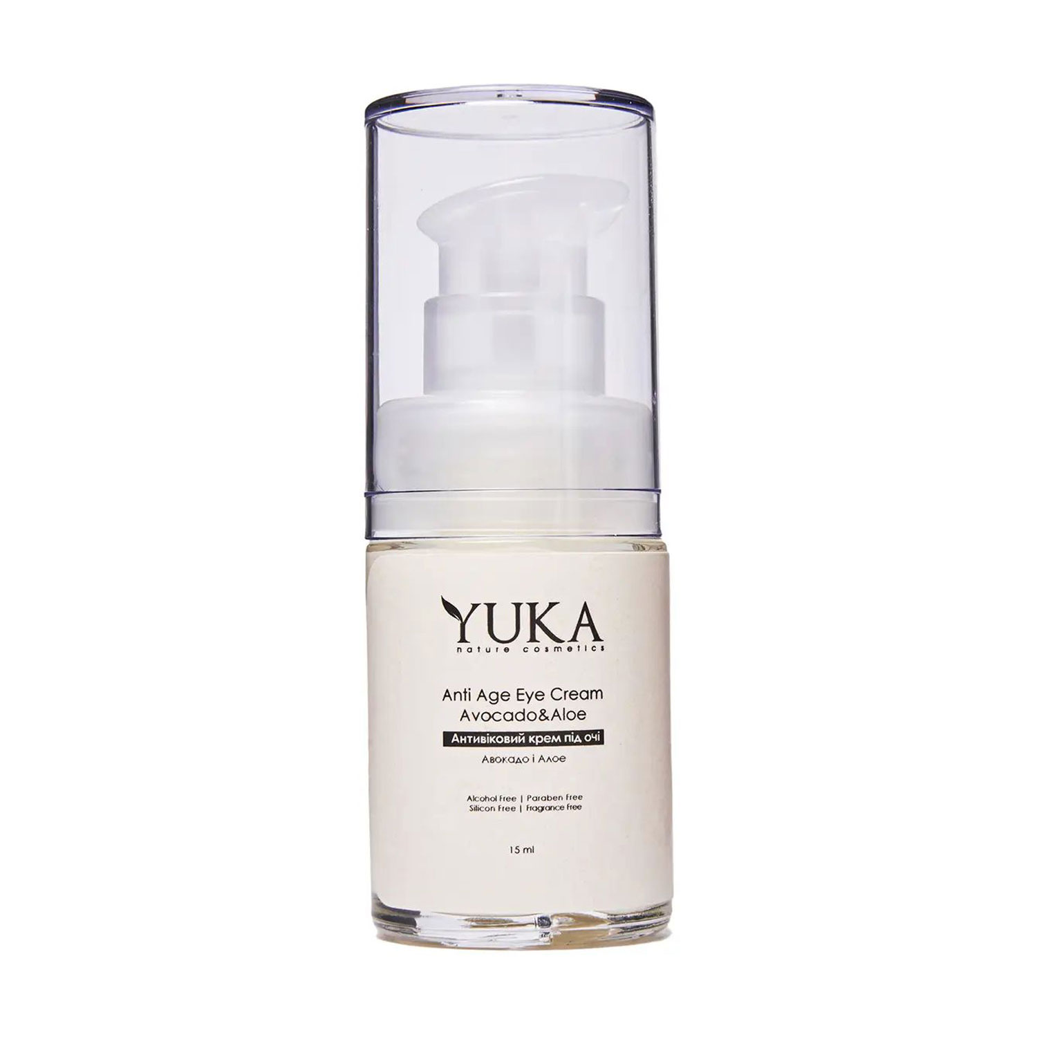 

Уцінка! Антивіковий крем для шкіри навколо очей Yuka Anti Age Eye Cream Авокадо та алое, 15 мл