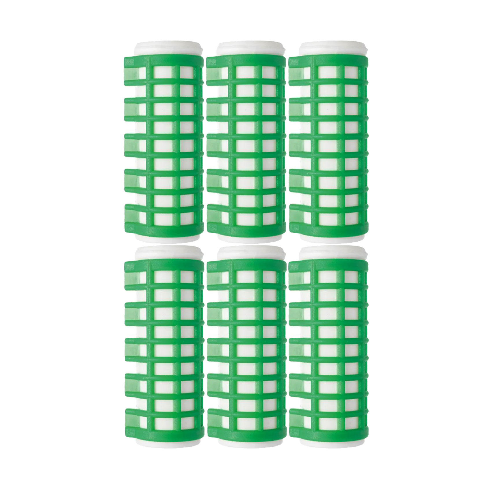 

Бiгудi для волосся Eurostil зелено-білі, діаметр 23 мм, 6 шт (03392)