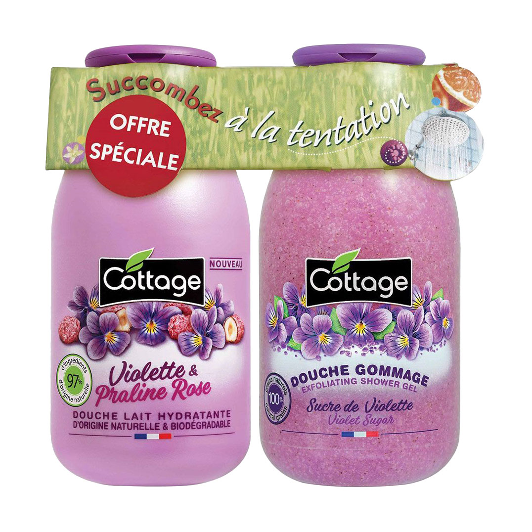 

Набір для душу Cottage (молочко Violette & Praline Rose, 250 мл + гель-ексфоліант Violet Sugar, 270 мл)