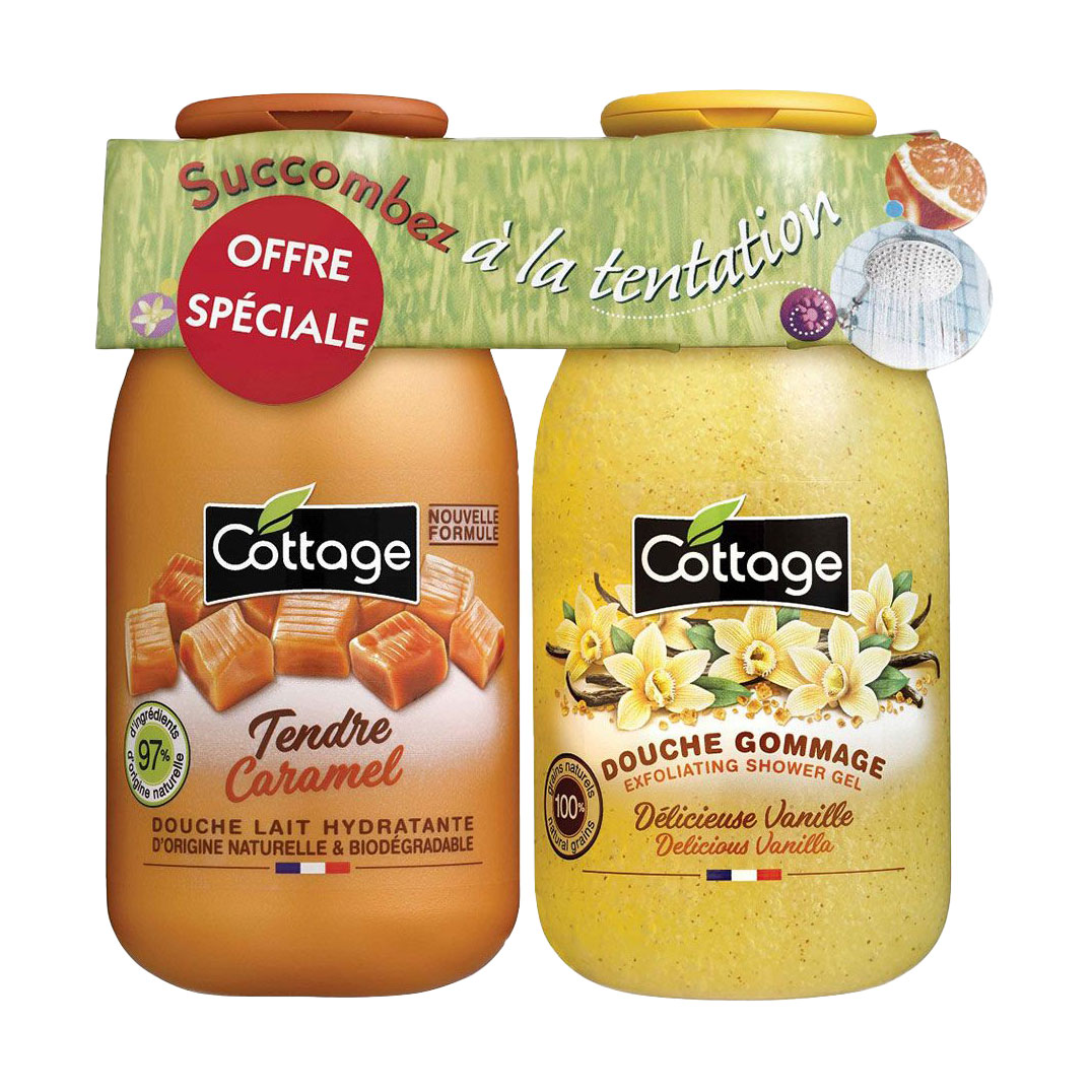 

Набір для душу Cottage (молочко Sweet Caramel, 250 мл + гель-ексфоліант Delicious Vanilla, 270 мл)