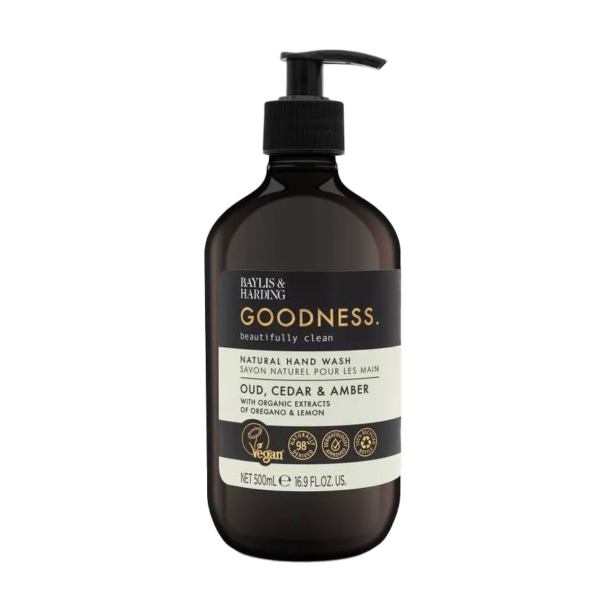 

Рідке мило для рук Baylis & Harding Goodness Natural Hand Wash, Oud, Cedar & Amber, 500 мл