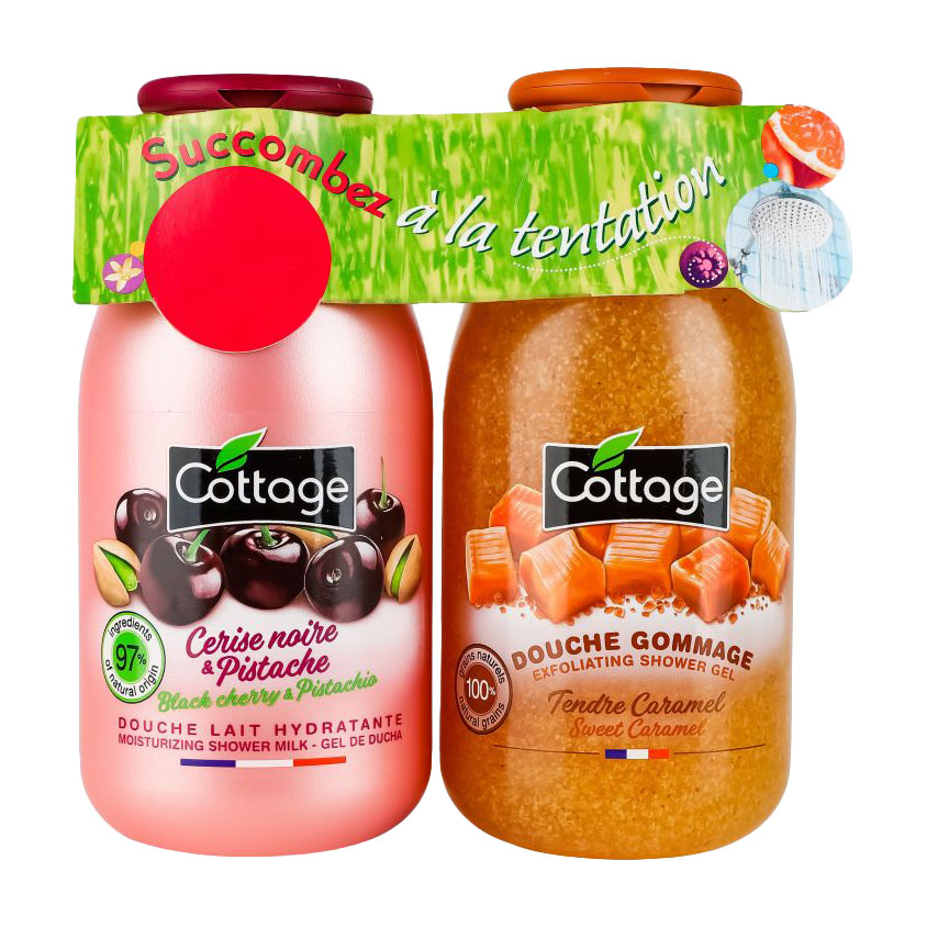 

Набір для душу Cottage (молочко Black Cherry & Pistachio, 250 мл + гель-ексфоліант Sweet Caramel, 270 мл)