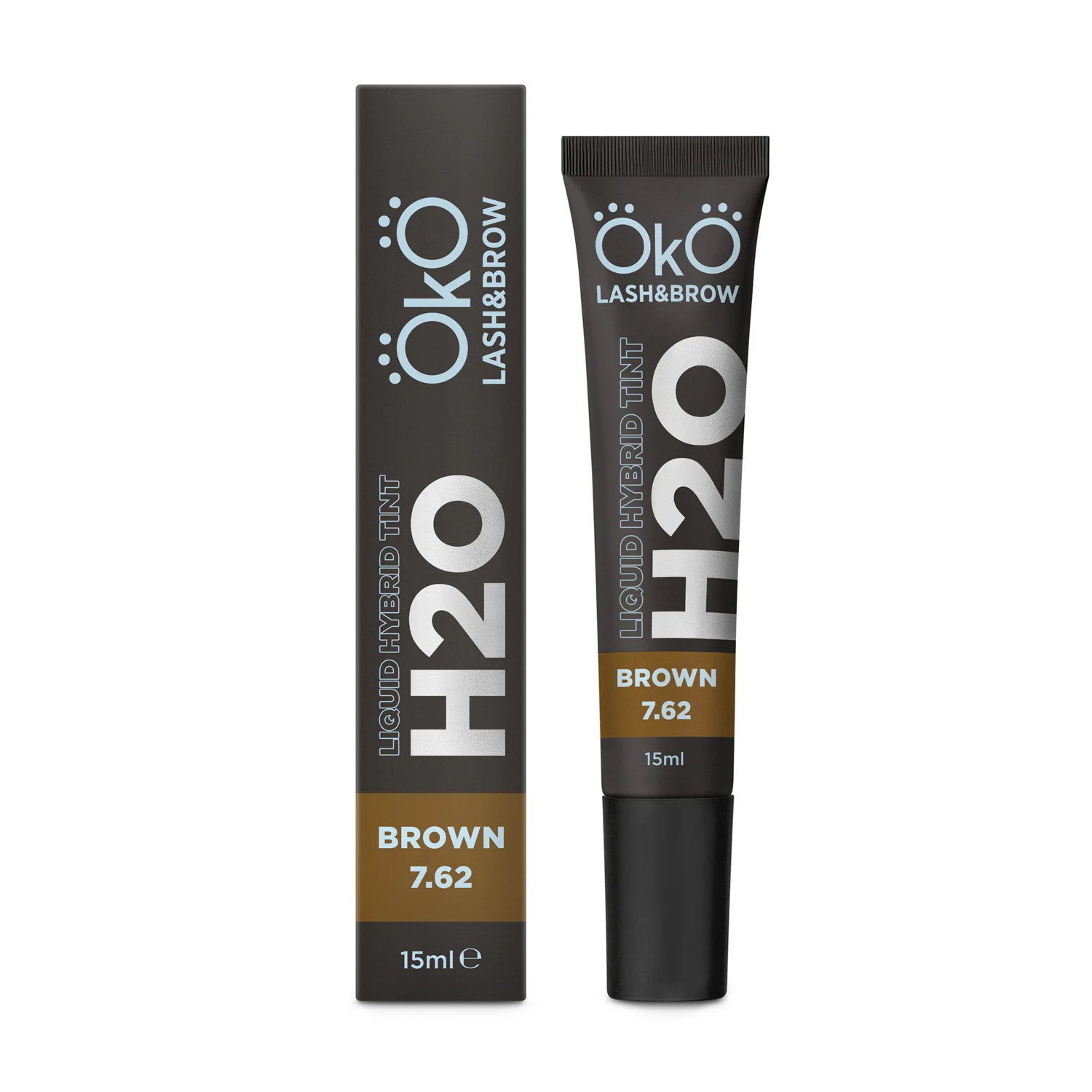 

Фарба для брів та вій OkO Lash & Brow Liquid Hybrid Tint H2O, 7.62 Brown, 15 мл