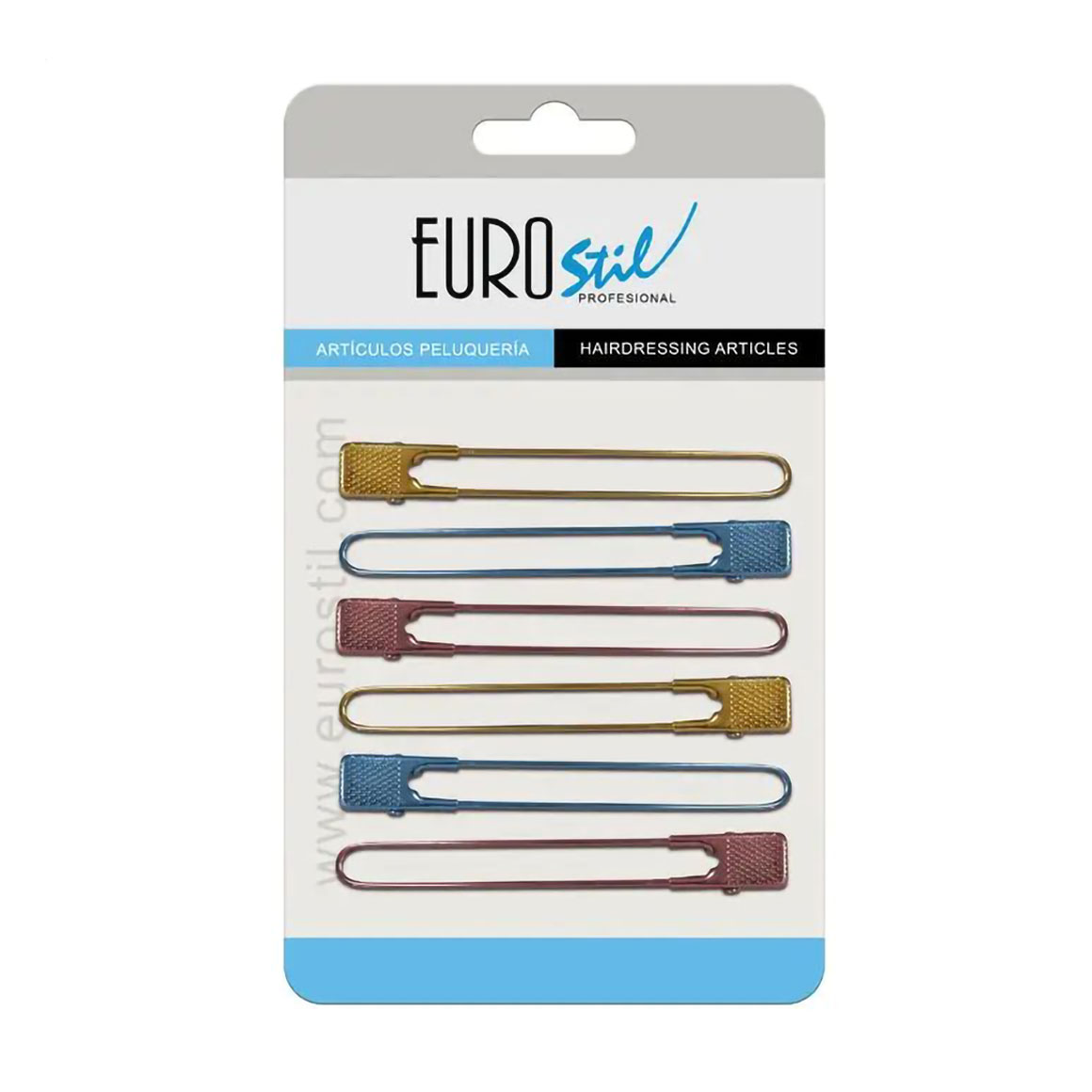 

Затискач для волосся Eurostil різнокольоровий, 6 шт (00803)
