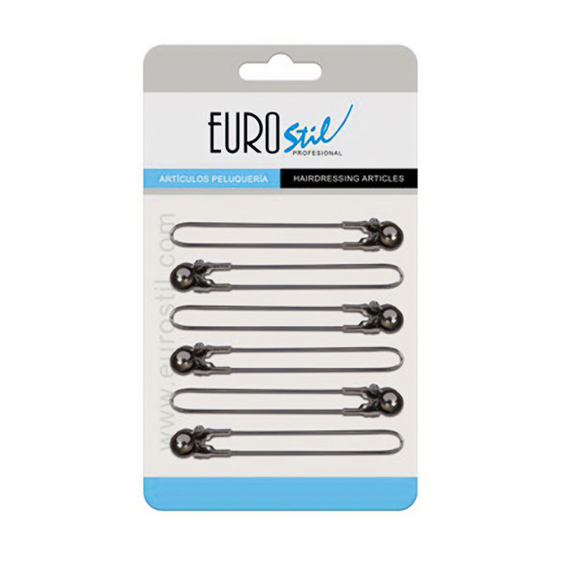 

Затискач для волосся Eurostil хромований, 6 шт (00804)