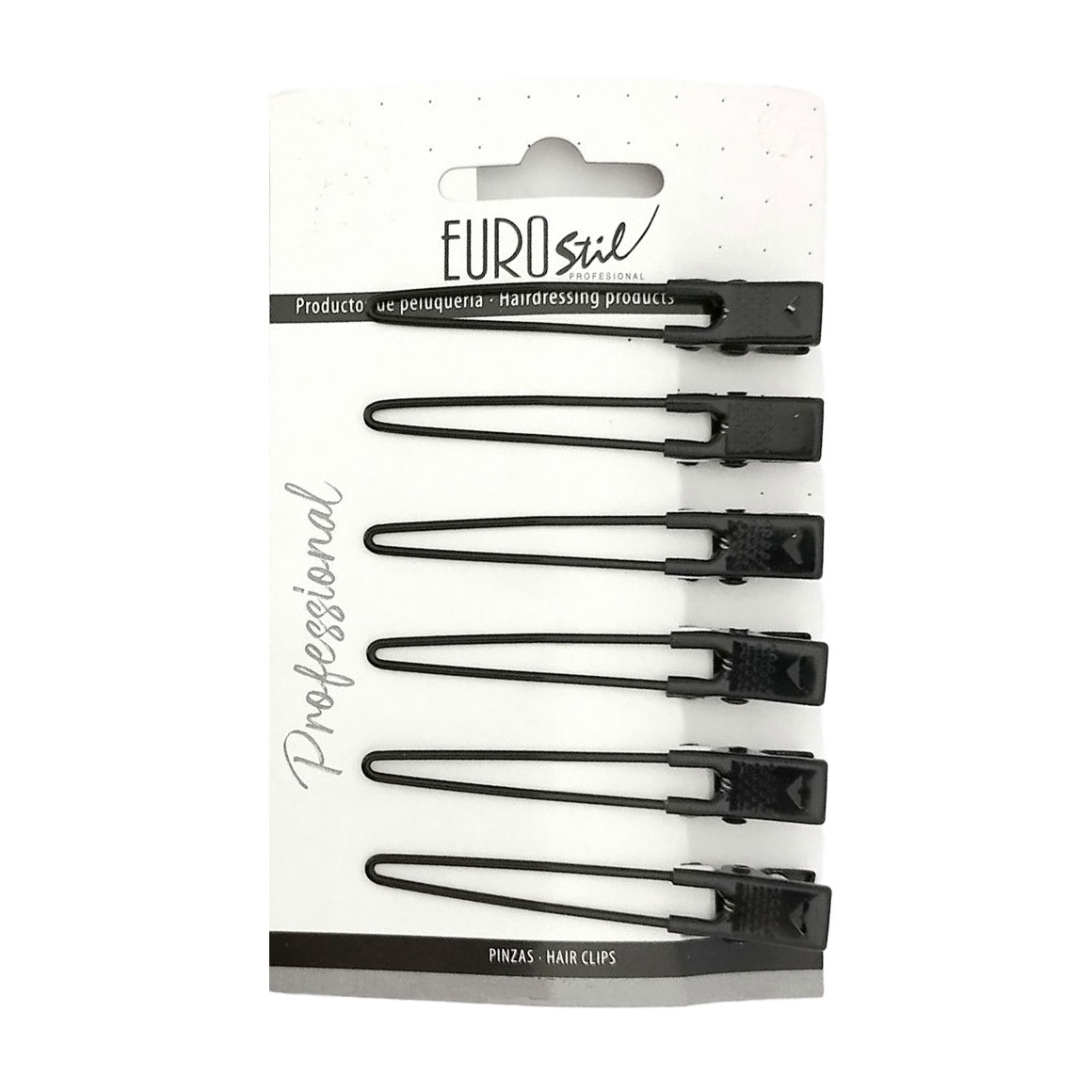 

Затискач для волосся Eurostil чорний, 6 шт (07615/50)