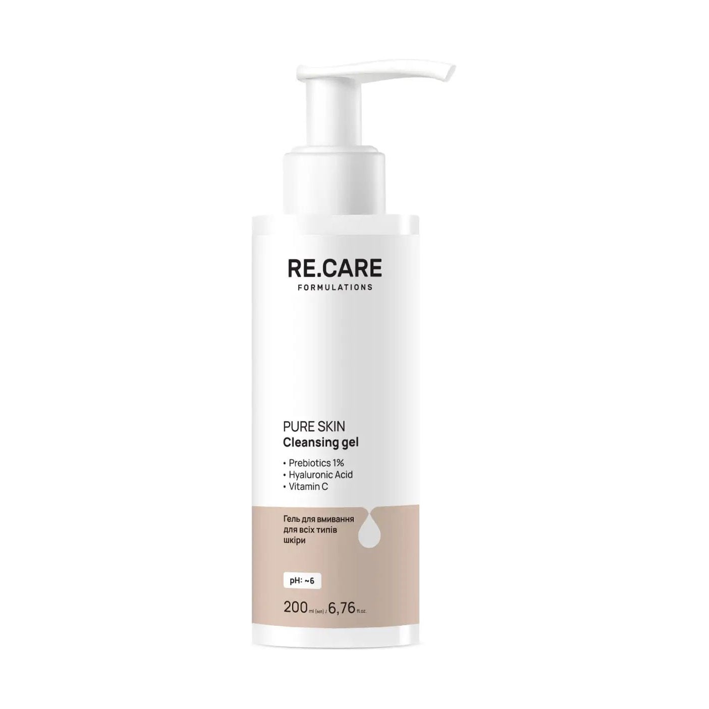 

Гель для вмивання ReCare Pure Skin Cleansing Gel для всіх типів шкіри, 200 мл