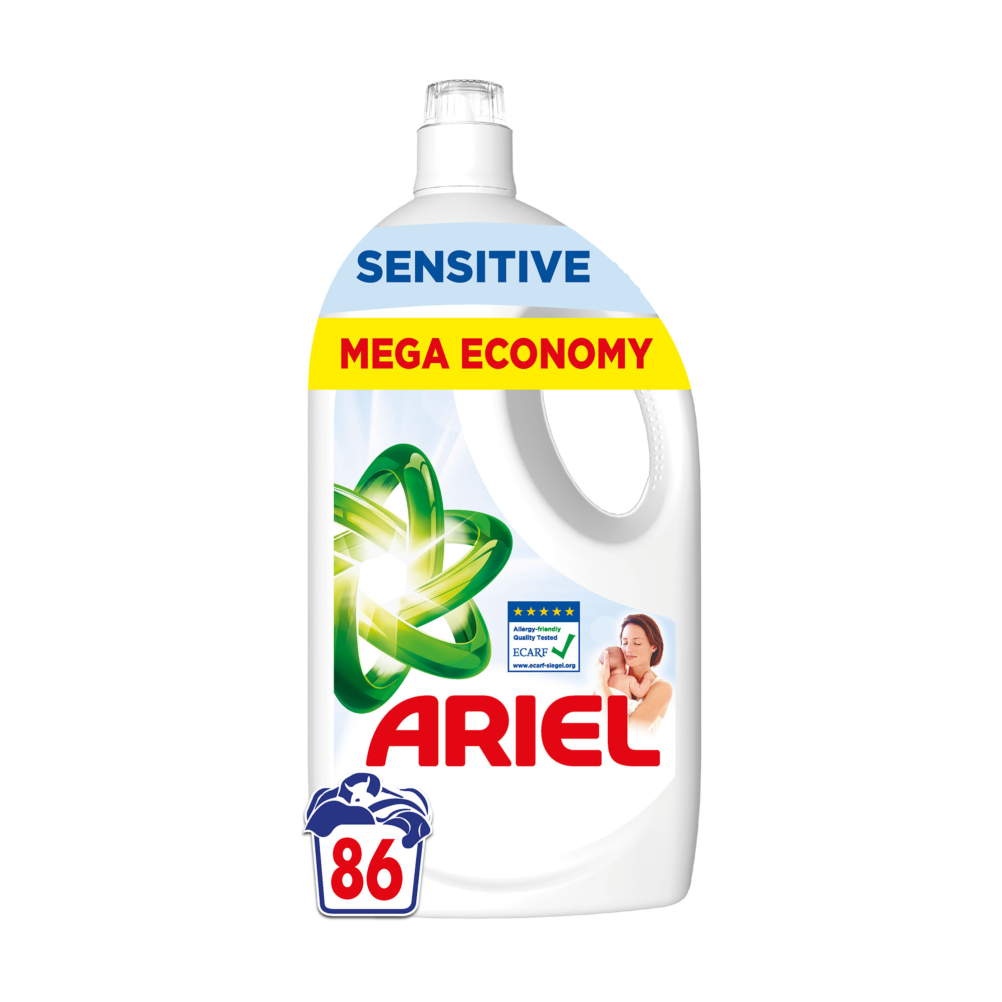 

Уцінка! Гель для прання ARIEL Sensitive для чутливої шкіри, 86 циклів прання, 3.87 л