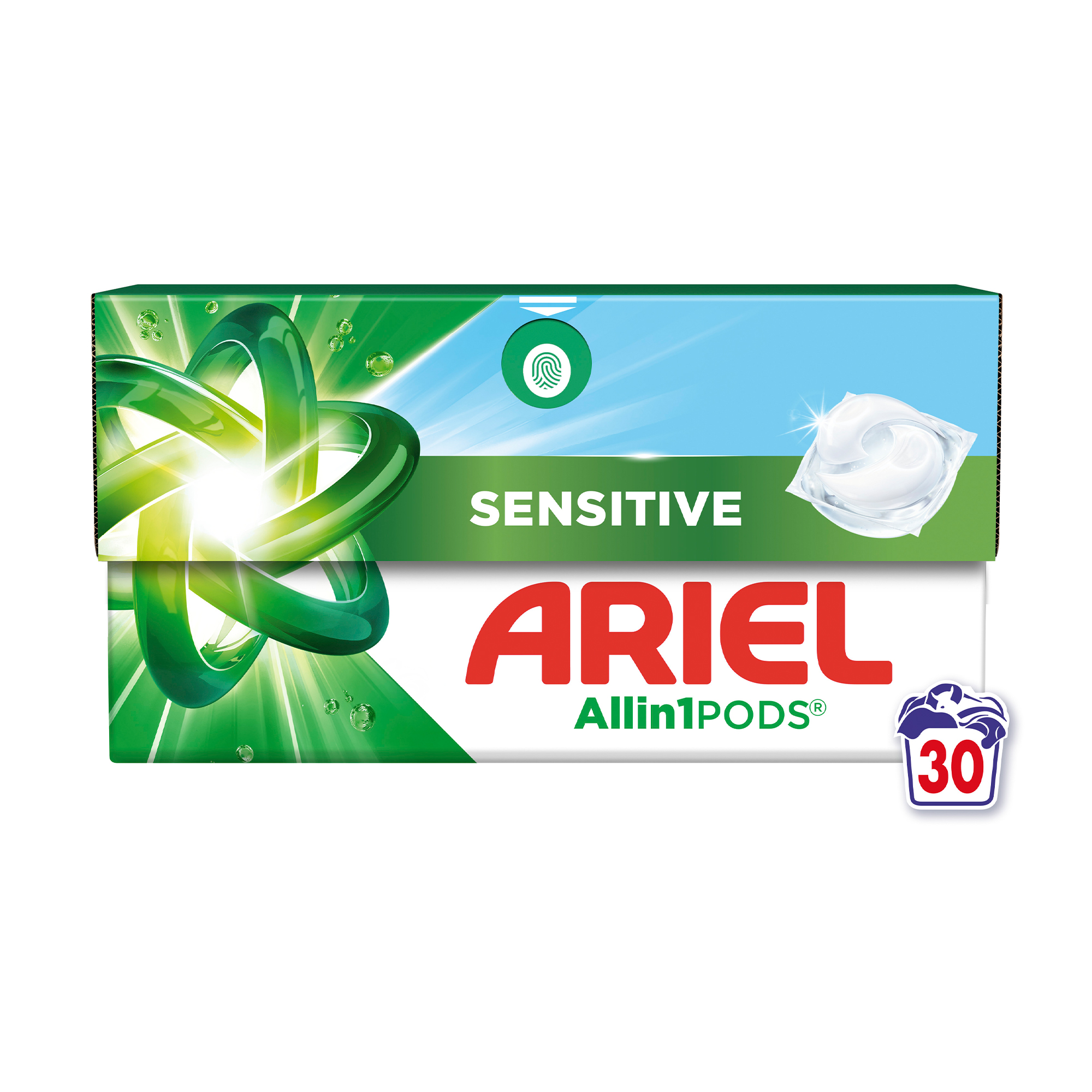 

Уцінка! Капсули для прання ARIEL Pods All-in-1 Sensitive Skin Все-в-1, для чутливої шкіри, 30 циклів прання, 30 шт