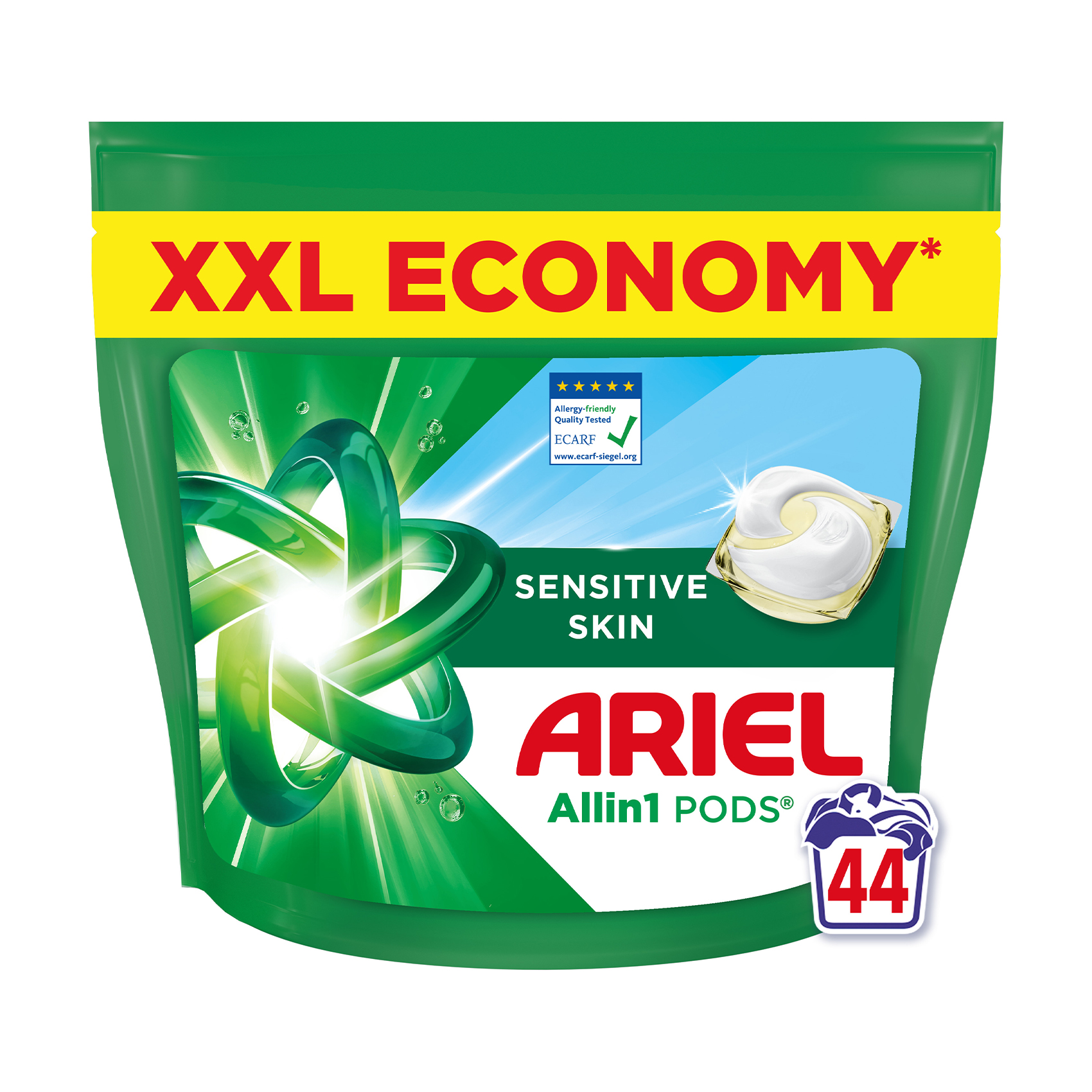 

Уцінка! Капсули для прання ARIEL Pods All-in-1 Sensitive Skin Все в 1, для чутливої шкіри, 44 цикли прання, 44 шт