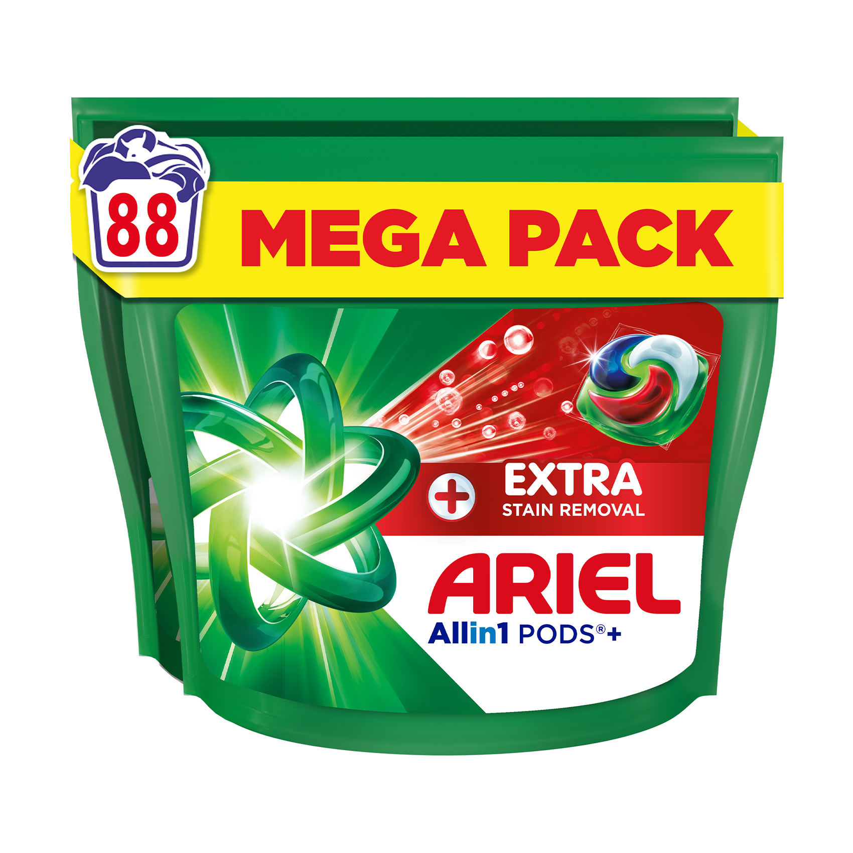 

Уцінка! Капсули для прання ARIEL Pods+ All-in-1 Extra Stain Removal Екстрасила виведення плям, 88 циклів прання, 88 шт