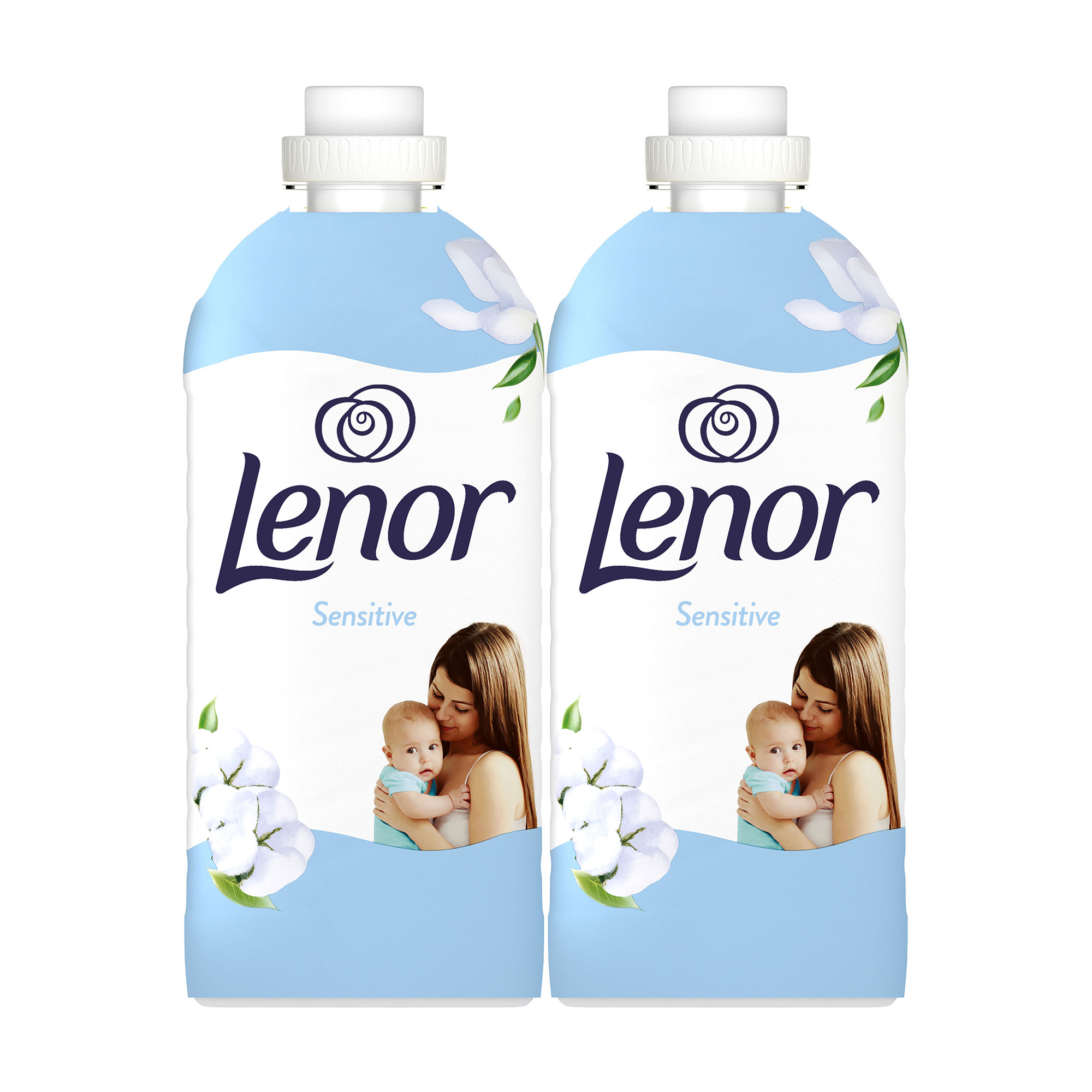 Кондиціонер для білизни Lenor Свіжість бавовни, 118 циклів прання, 2*1.239 л