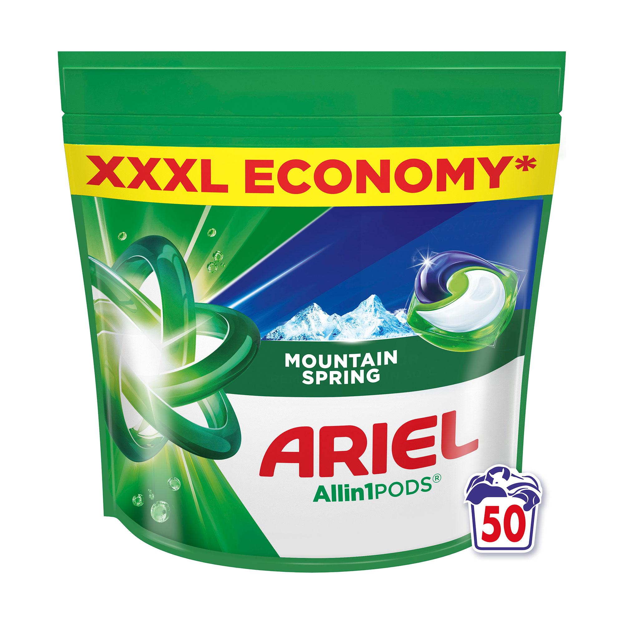 

Уцінка! Капсули для прання ARIEL Pods All-in-1 Все-в-1, Гірське джерело, 50 циклів прання, 50 шт