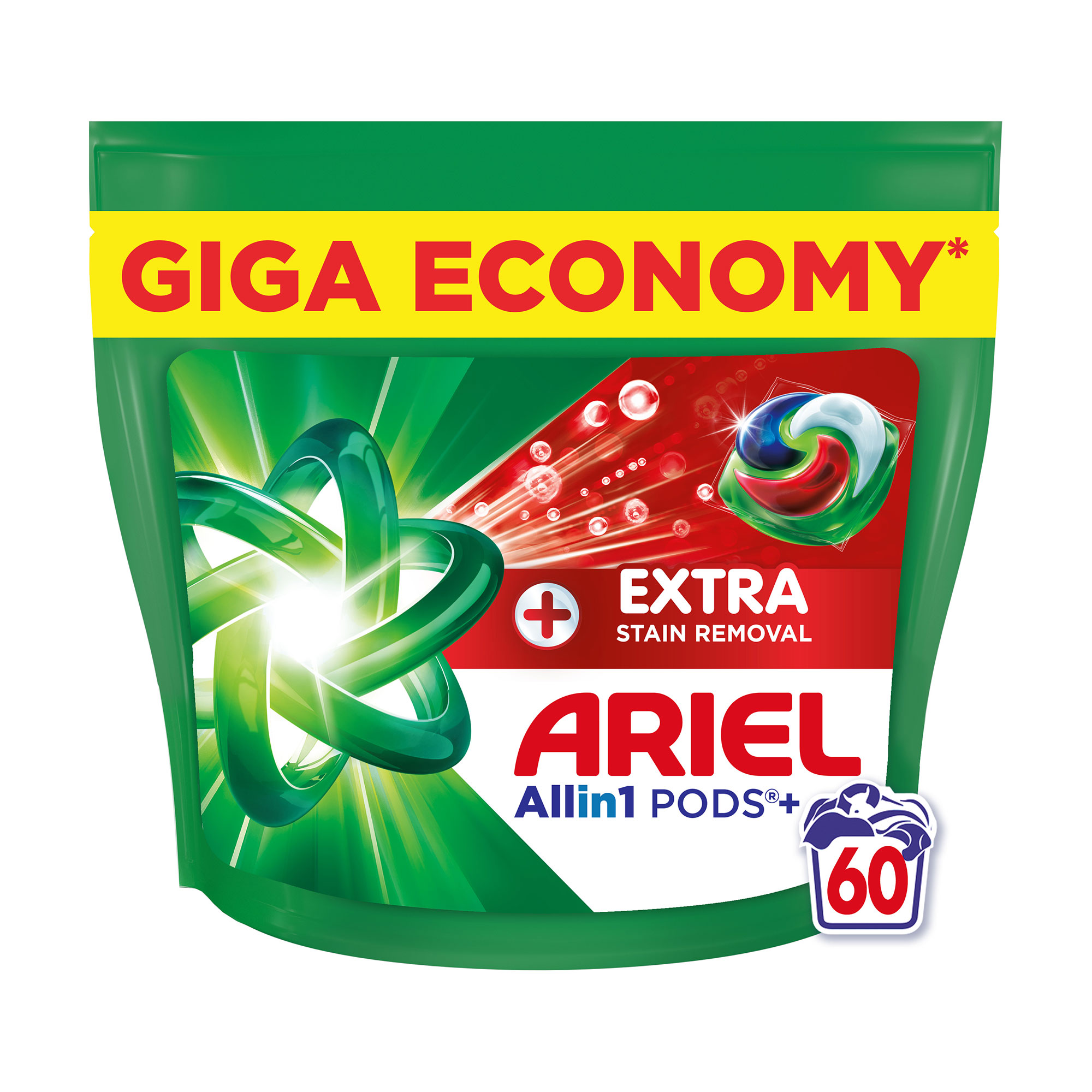 

Уцінка! Капсули для прання ARIEL Pods+ All-in-1 Extra Stain Removal Все-в-1, Екстрасила виведення плям, 60 циклів прання, 60 шт