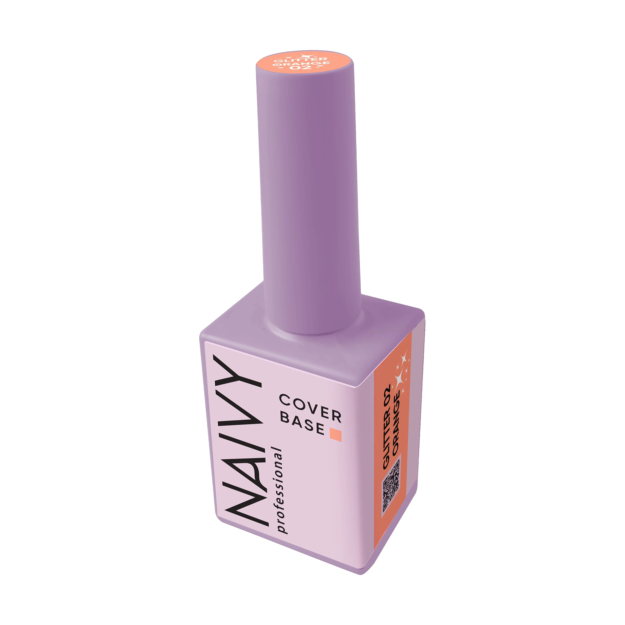 

Кольорова база для гель-лаку Naivy Professional Cover Base Glitter 02 Orange, 15 мл