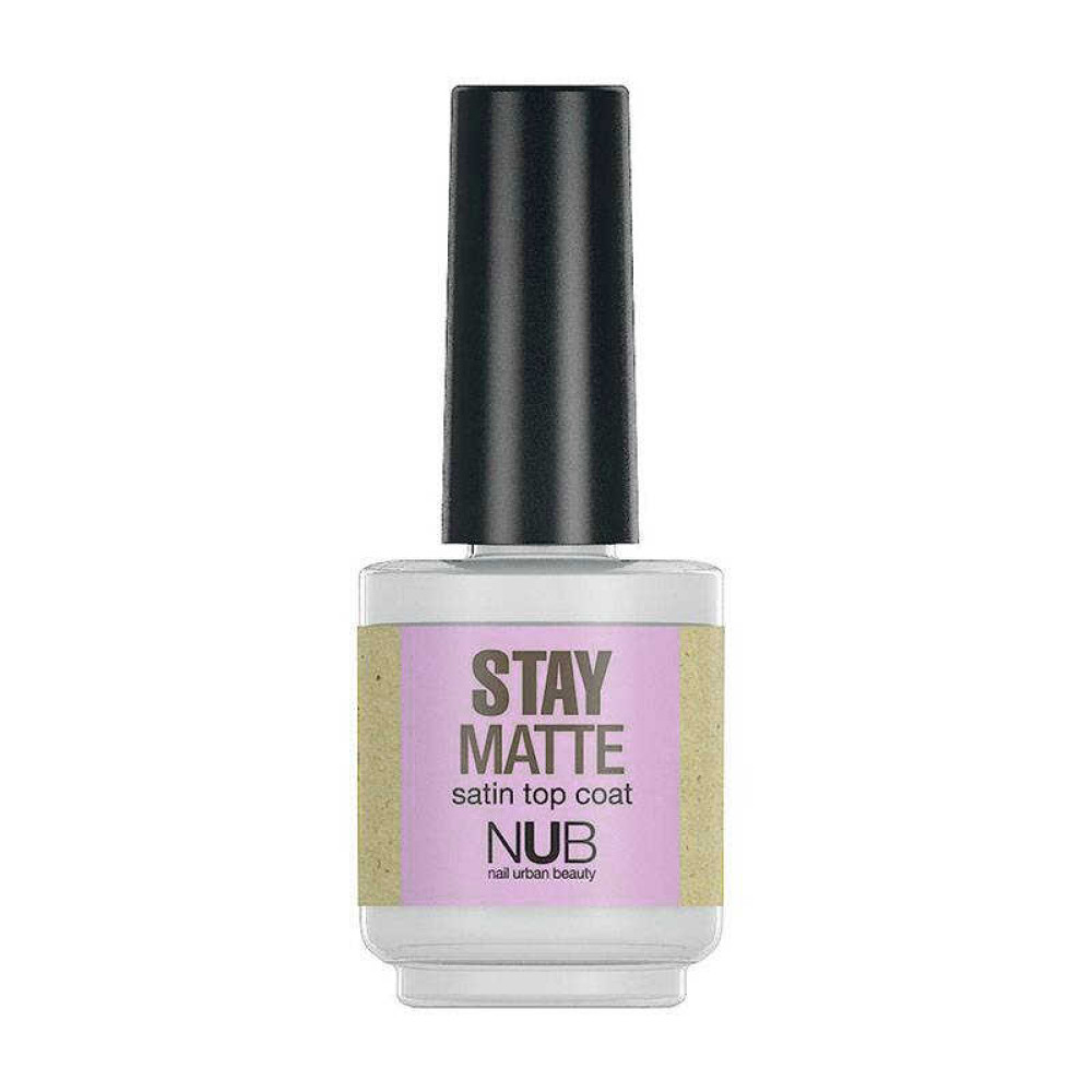 

Уцінка! Матовий закріплювач для лаку NUB Stay Matte Satin Top Coat, 15 мл