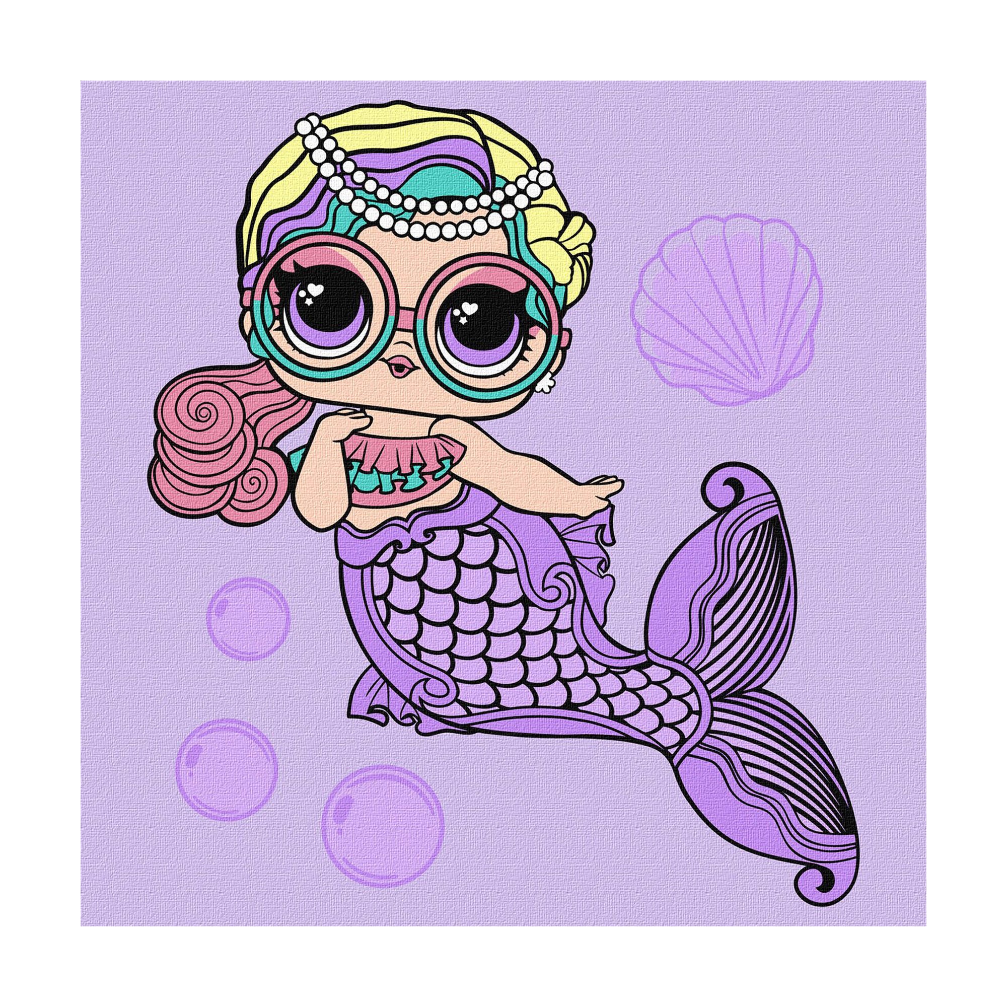 

Картина за номерами Ideyka L.O.L. Surprise! Mermaids Miss Sea, 40*40 см (KHO6263)