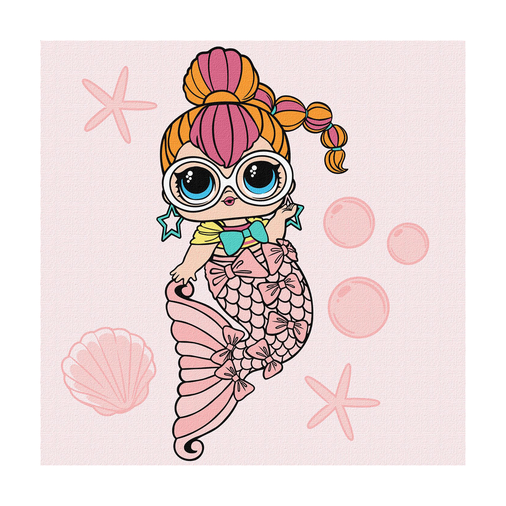 

Картина за номерами Ideyka L.O.L. Surprise! Mermaids Neon QT, 40*40 см (KHO6264)