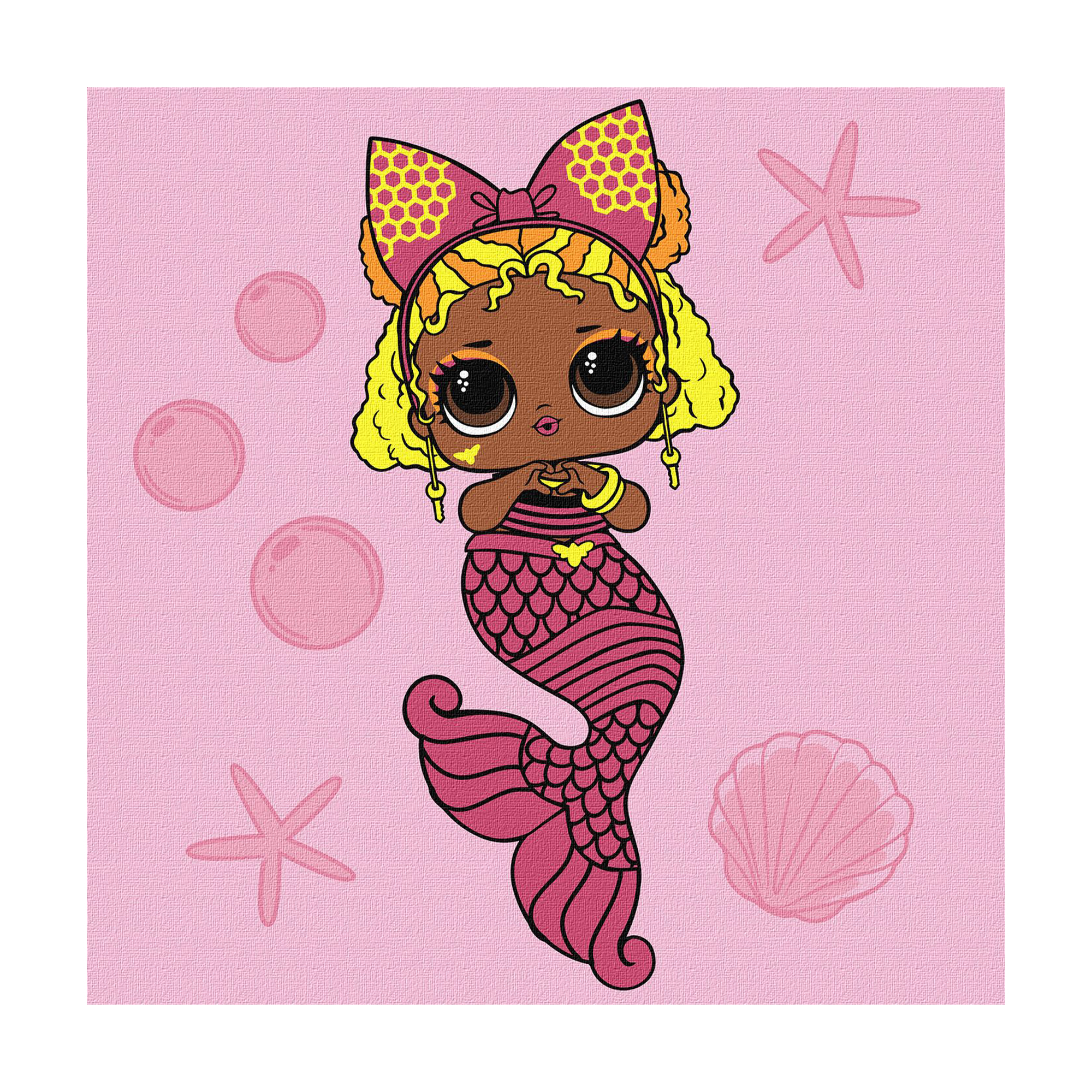 

Картина за номерами Ideyka L.O.L. Surprise! Mermaids Queen Bee, 40*40 см (KHO6265)