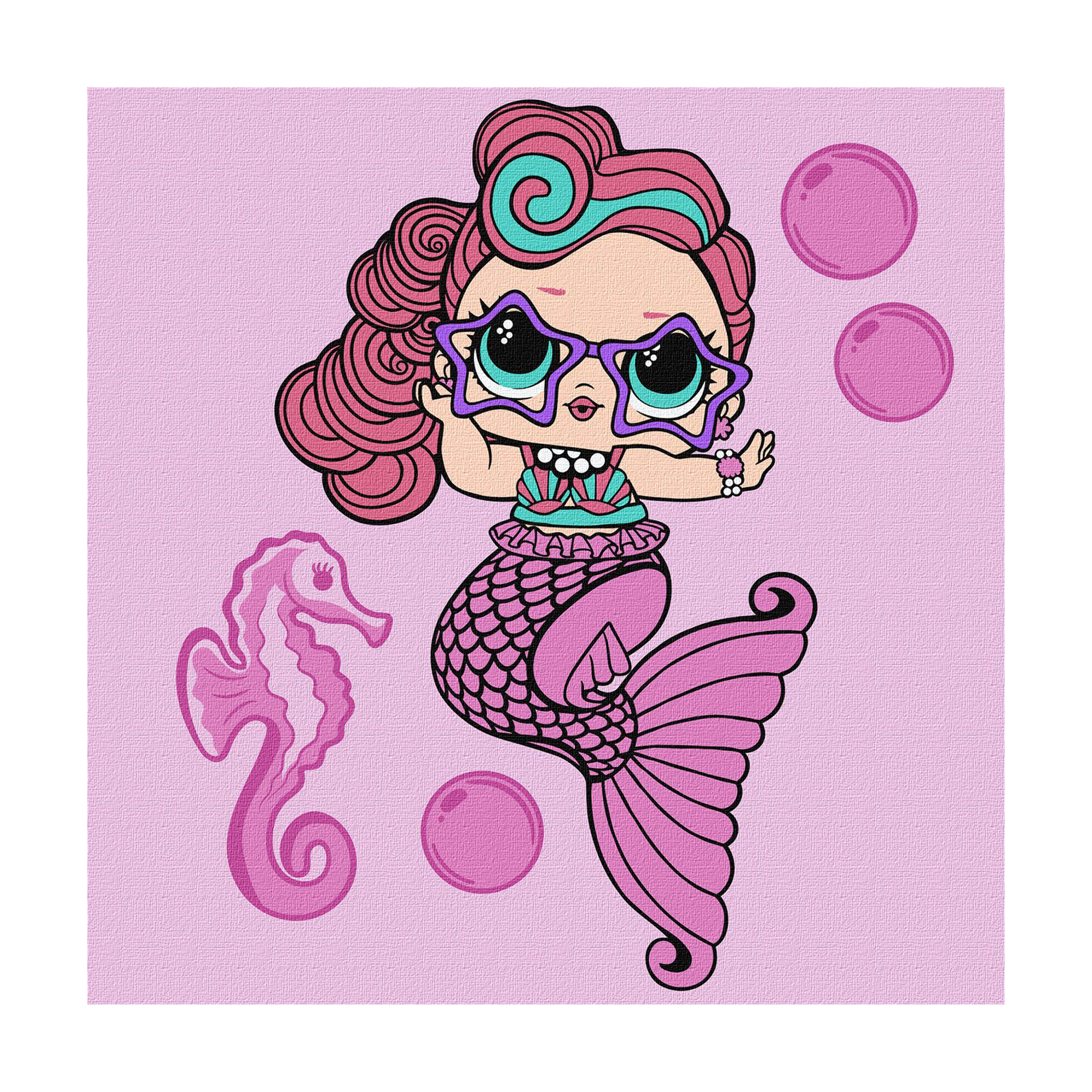 

Картина за номерами Ideyka L.O.L. Surprise! Mermaids Waves, 40*40 см (KHO6266)