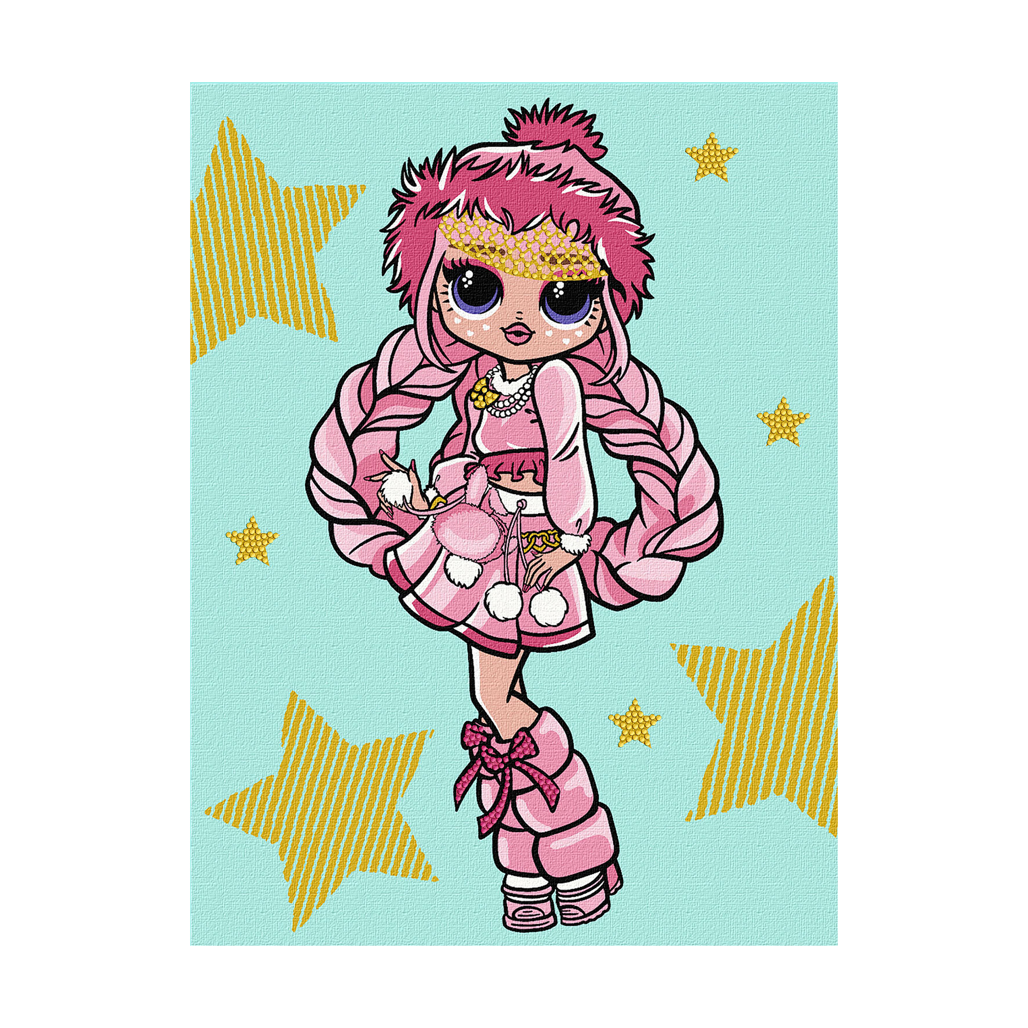 

Картина за номерами Ideyka L.O.L. Surprise! O.M.G. Fashion Show La Rose зі стразами, 30*40 см (KHO6271)