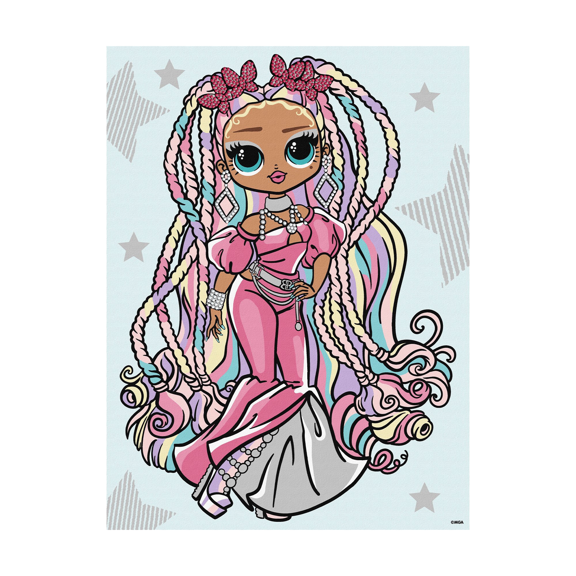 

Картина за номерами Ideyka L.O.L. Surprise! O.M.G. Fashion Show Twist Queen зі стразами, 30*40 см (KHO6274)