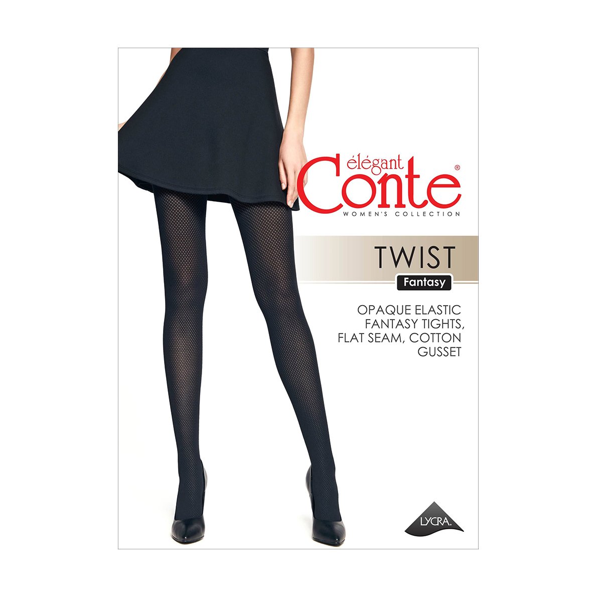 

Фантазійні жіночі колготки Conte elegant Fantasy Twist 60 DEN, Nero, розмір 4