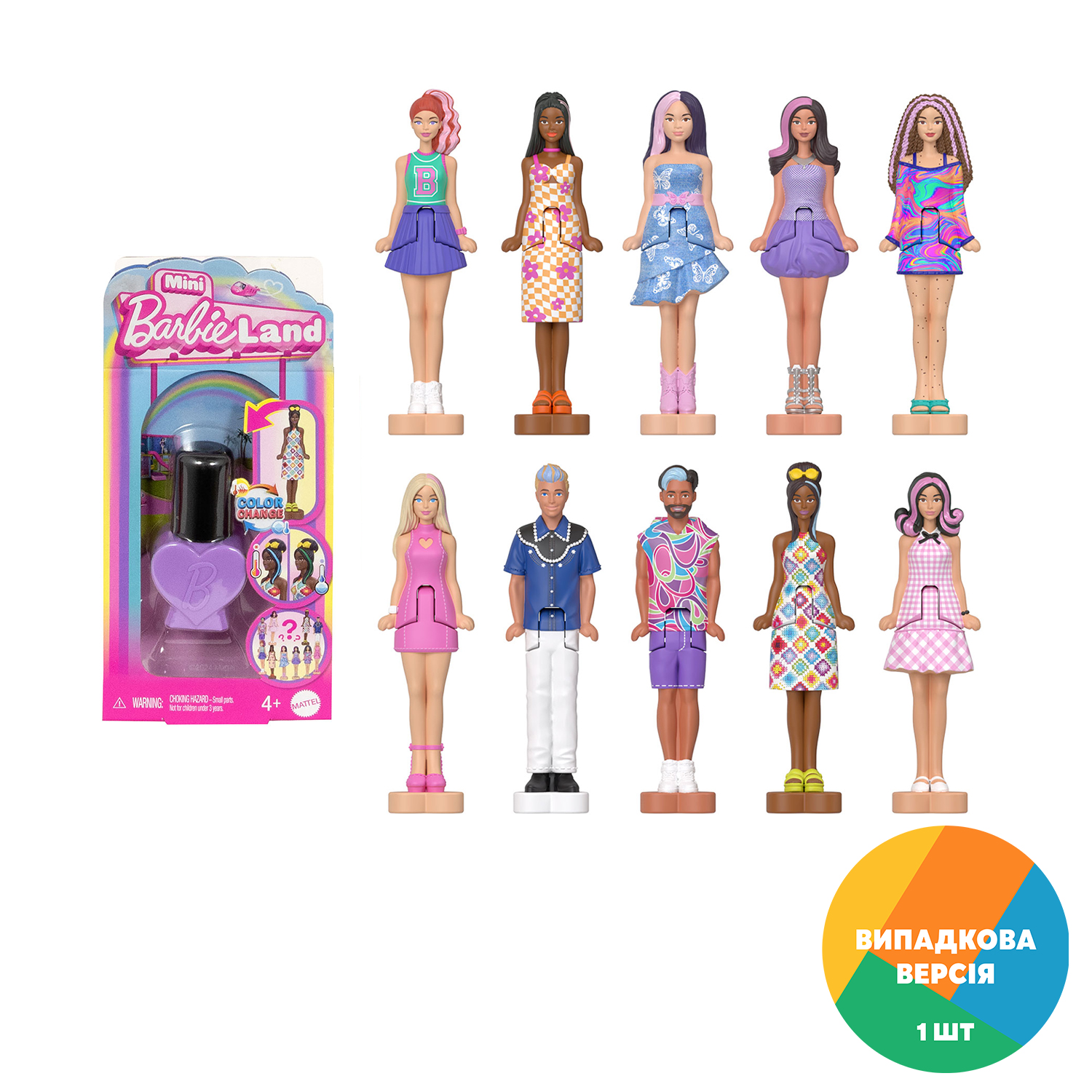 

Лялька-сюрприз Barbie Fashionistas Mini BarbieLand з лаком, 4 см, від 4 років (JCP97)