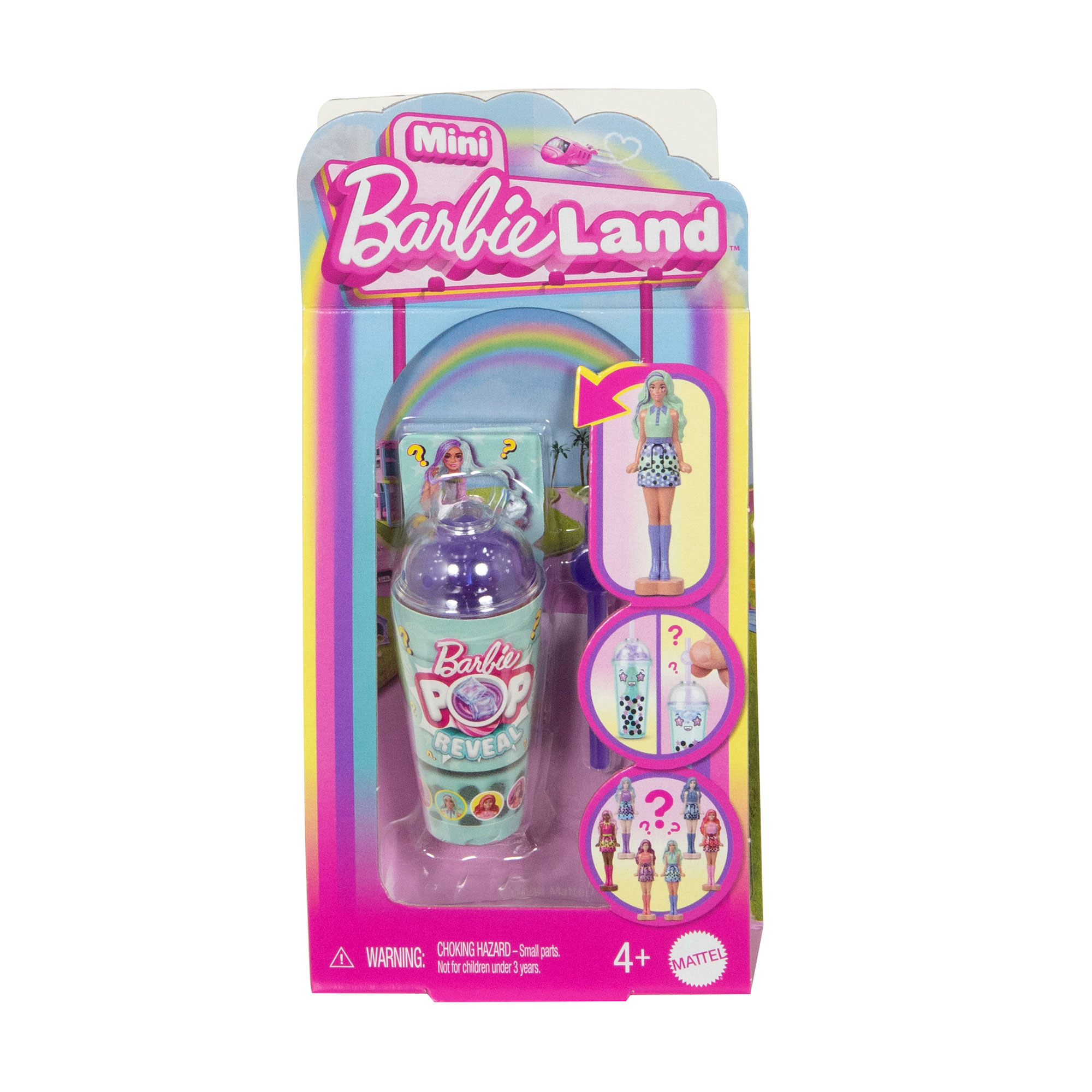 

Лялька-сюрприз Barbie Mini BarbieLand Pop Reveal Круті Бабл-ті, з стаканчиком та соломинкою, 4 см, від 4 років (JCR22)