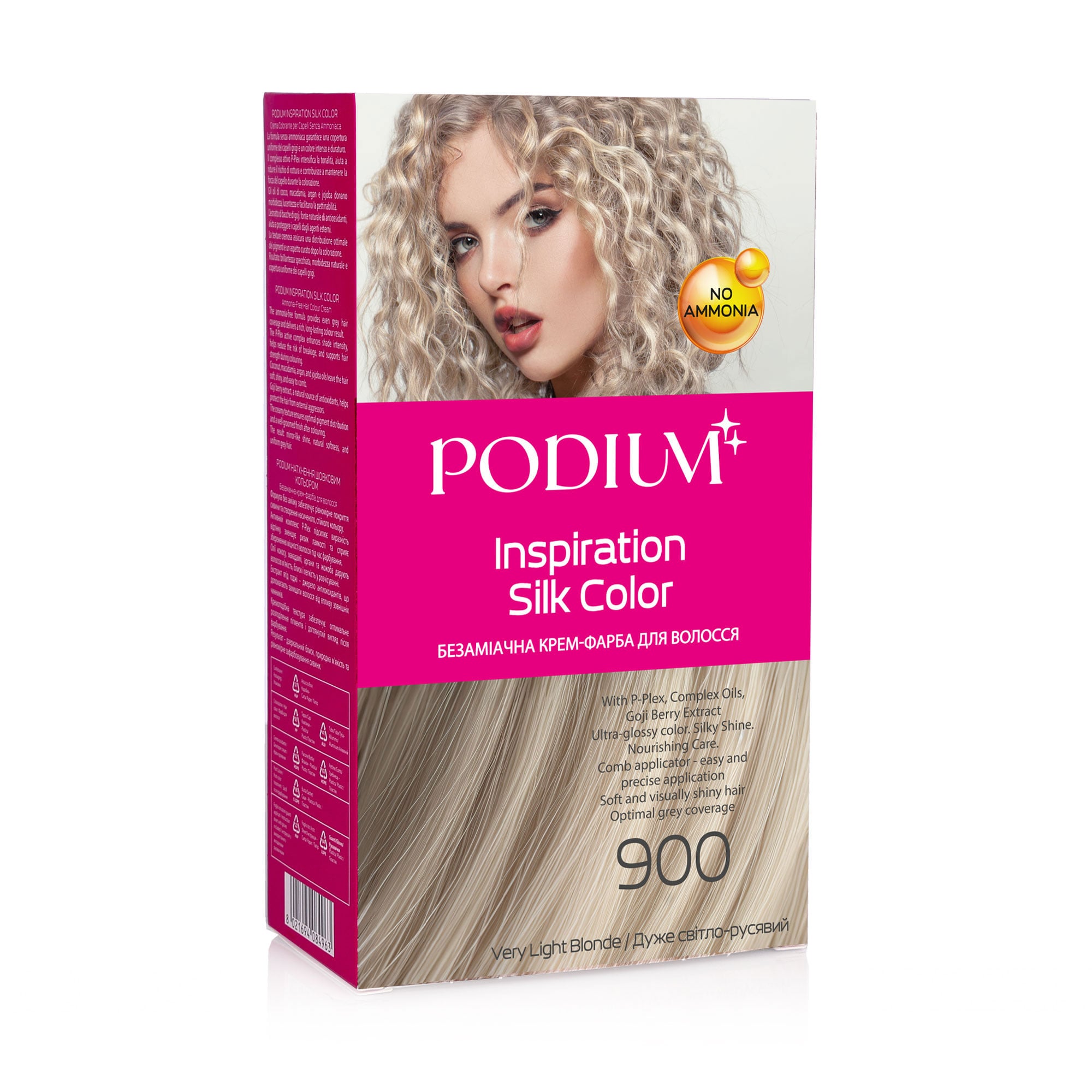 

Безаміачна крем-фарба для волосся Podium Inspiration Silk Color 900 Дуже світло-русявий, 150 мл