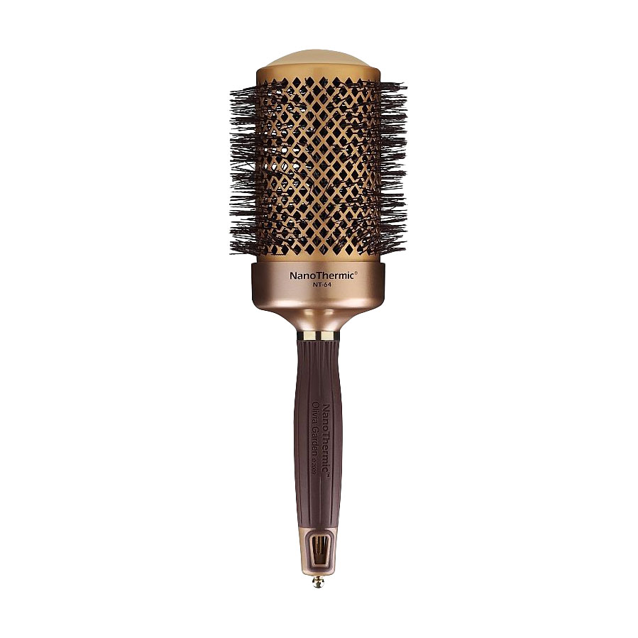 

Браш для волосся Olivia Garden Expert Blowout Shine Wavy Bristles, Gold & Brown, діаметр 65 мм