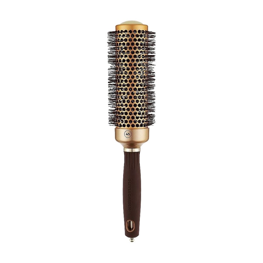 

Браш для волосся Olivia Garden Expert Blowout Speed Wavy Bristles Gold & Brown, діаметр 45 мм