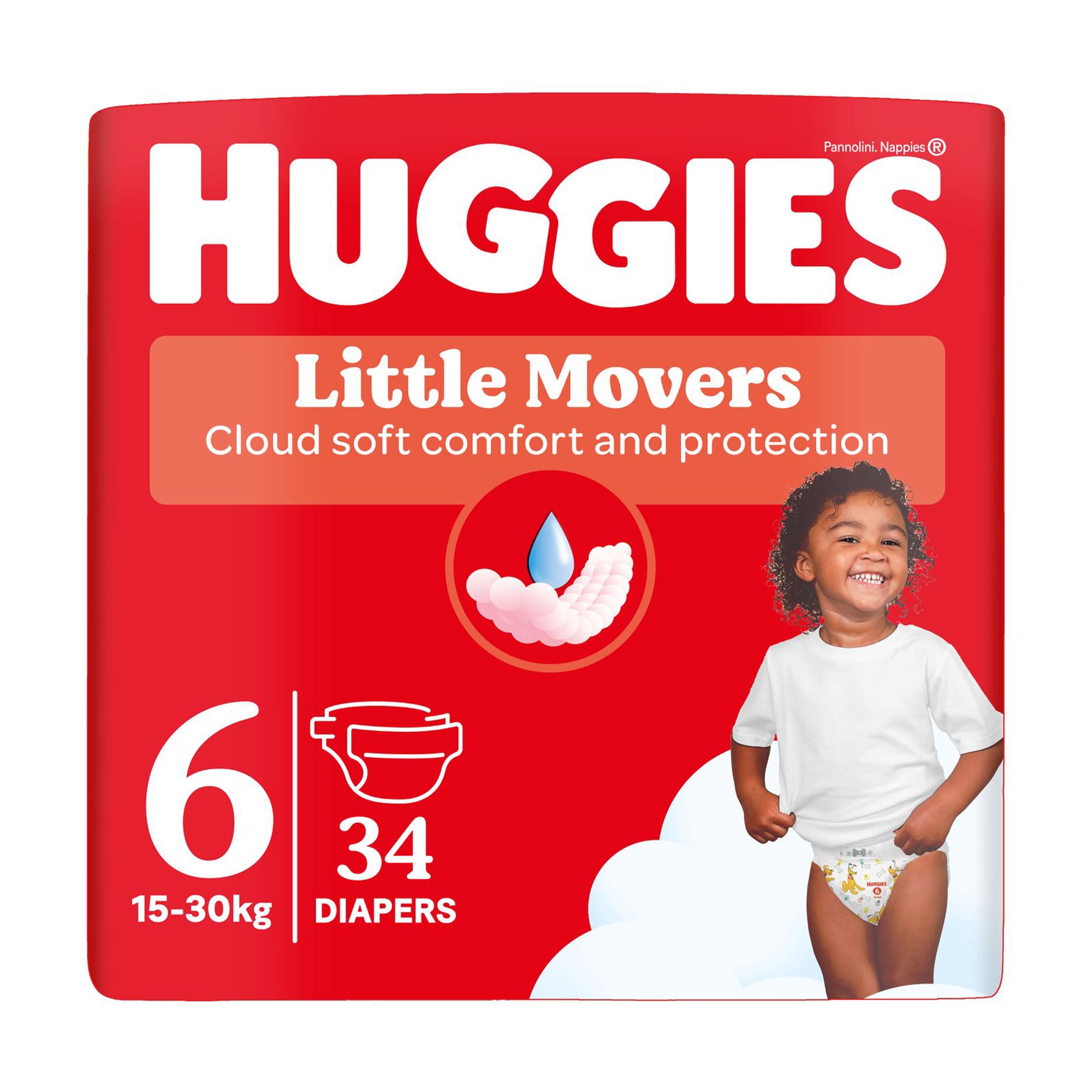 

Підгузки Huggies Little Movers, розмір 6 (15-30 кг), 34 шт