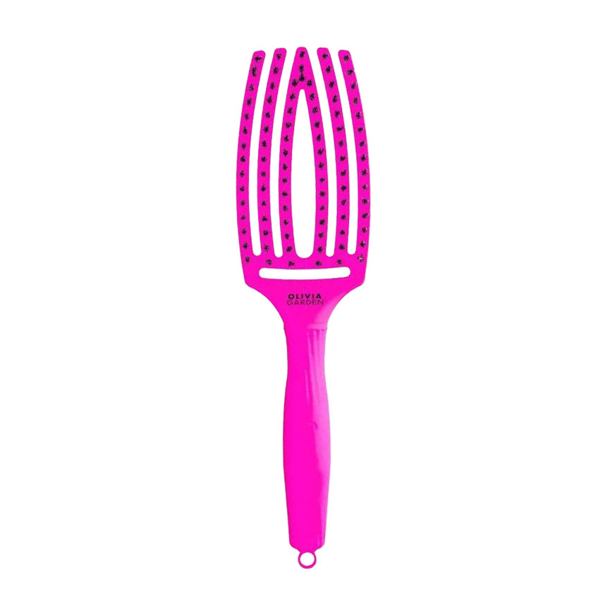 

Щітка для волосся Olivia Garden Fingerbrush Boar & Nylon Thinkpink 2023, Neon Purple, 1 шт