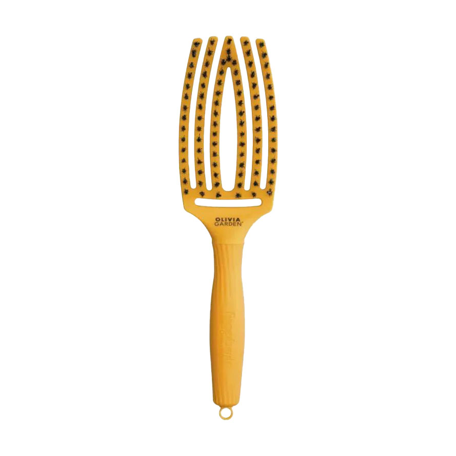 

Щітка для волосся Olivia Garden Fingerbrush Care Iconic Boar & Nylon, Yellow Sunshine, 1 шт