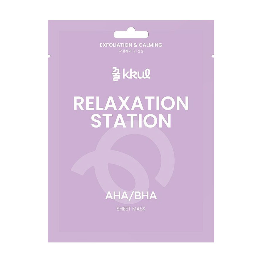 

Тканинна маска для обличчя Kkul Relaxation Station AHA/BHA Sheet Mask з AHA/BHA кислотами, 25 мл