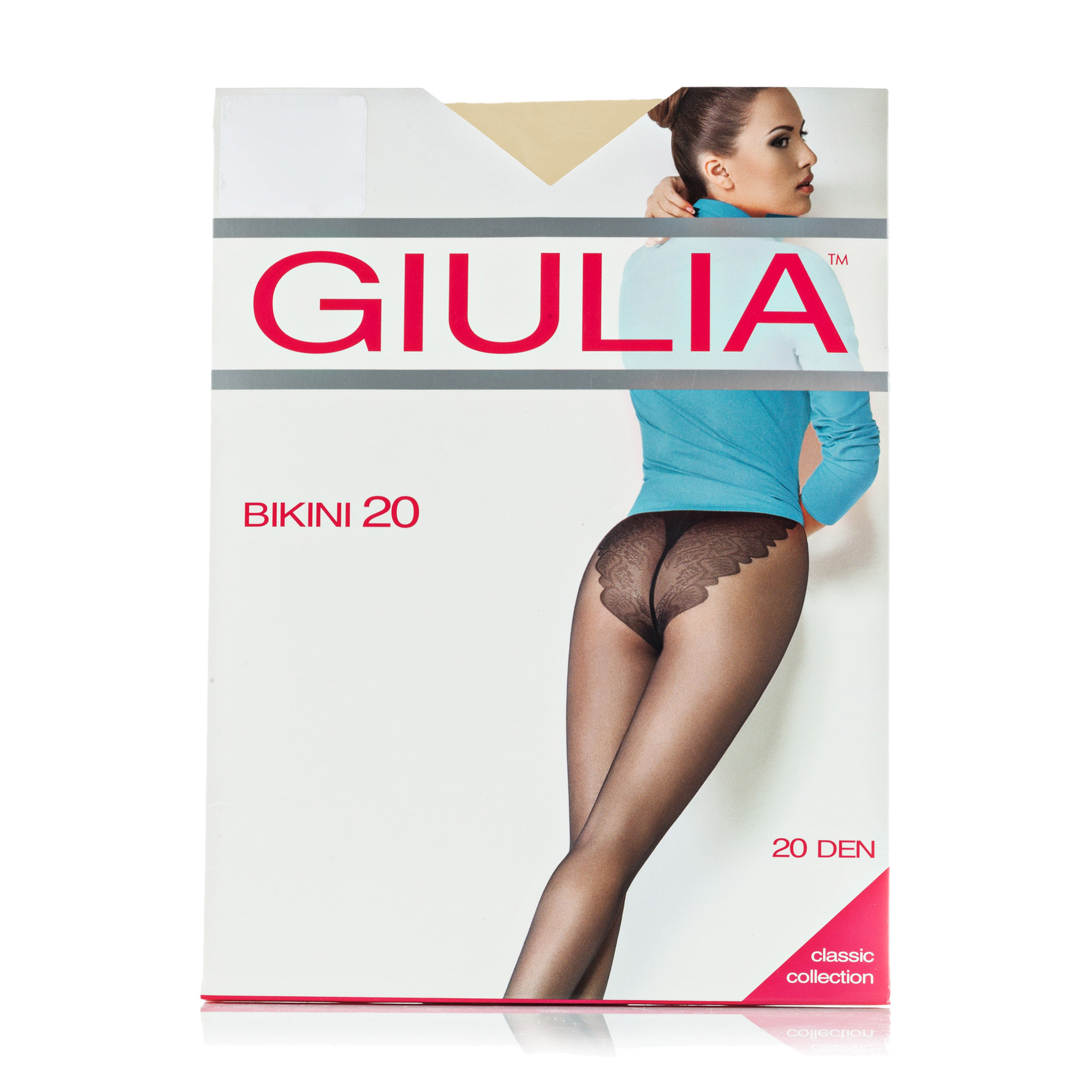 

Колготки жіночі Giulia Bikini з ажурними трусиками, 20 DEN, Visone, розмір 4