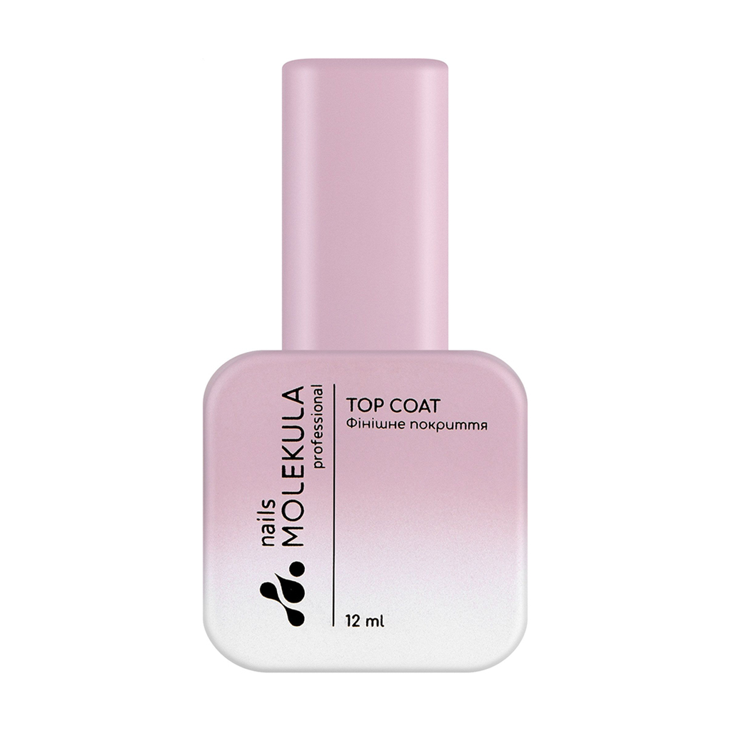 

Кольоровий топ для гель-лаку Nails Molekula Professional Milky Rubber No Sticky Top Coat без липкого шару, TC01, 12 мл