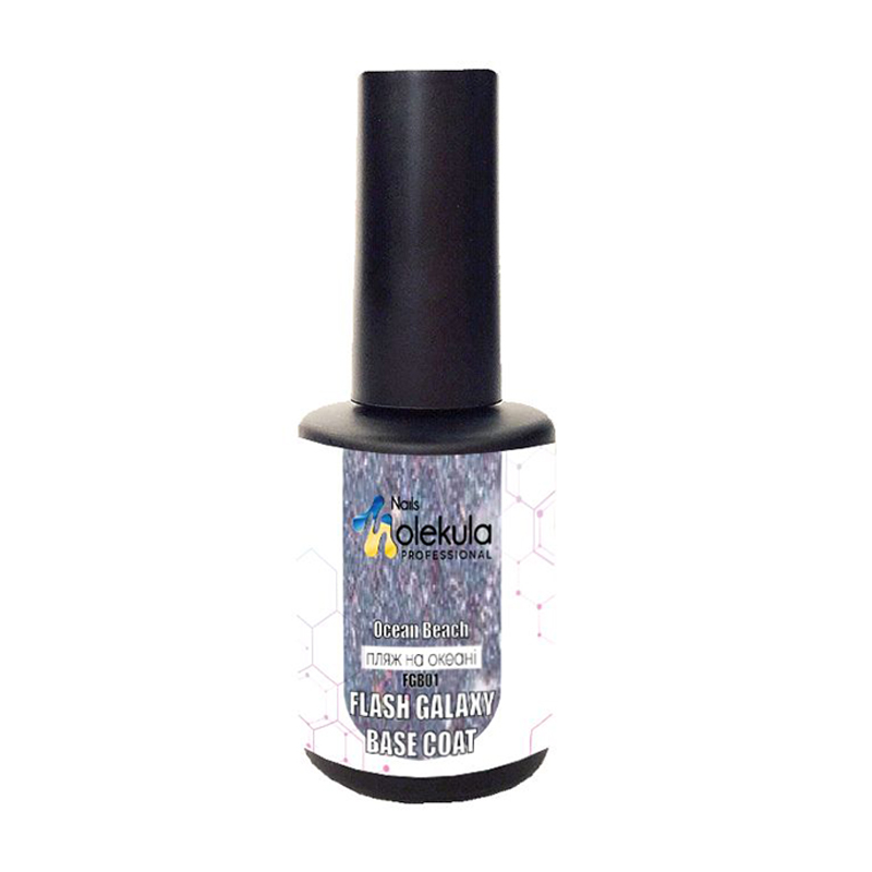 

Базове покриття для гель-лаку Nails Molekula Professional Flash Galaxy Base Coat FGB01 Ocean Beach, 12 мл