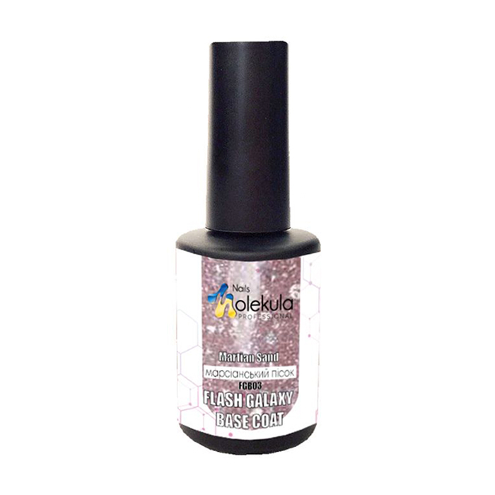 

Базове покриття для гель-лаку Nails Molekula Professional Flash Galaxy Base Coat FGB03 Martian Sand, 12 мл