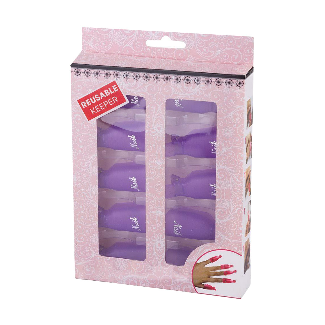 

Уцінка! Набір кліпсів-затискачів для зняття гель-лаку Nails Molekula Professional фіолетові, 10 шт