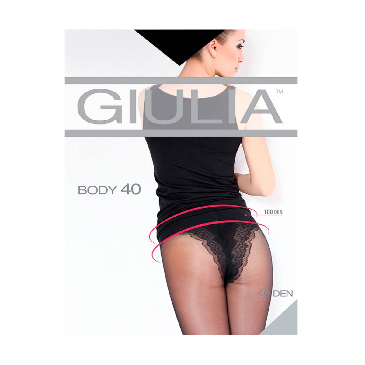 

Моделювальні колготки жіночі Giulia Body з коригувальними трусиками, 40 DEN, Nero, розмір 4