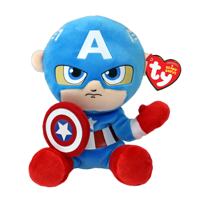 

Дитяча м'яконабивна іграшка TY Marvel Капітан Америка, від 3 років, 15 см (44002)