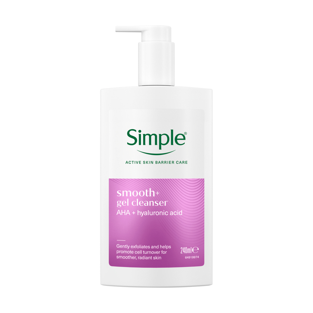 Засіб для вмивання Simple Smooth+ Gel Cleanser AHA + гіалуронова кислота, 240 мл